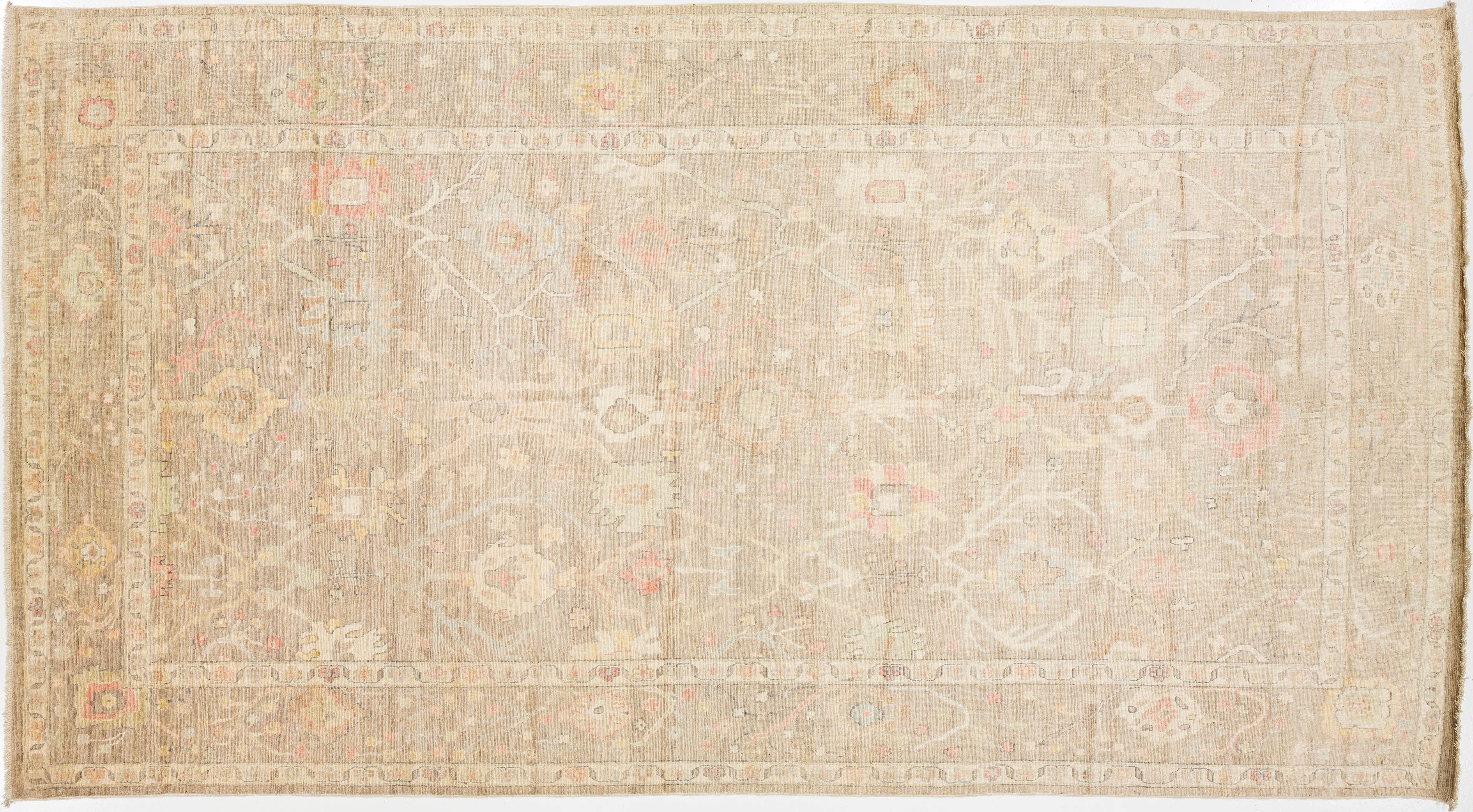 Modern Oushak Wool Rug 10 X 18