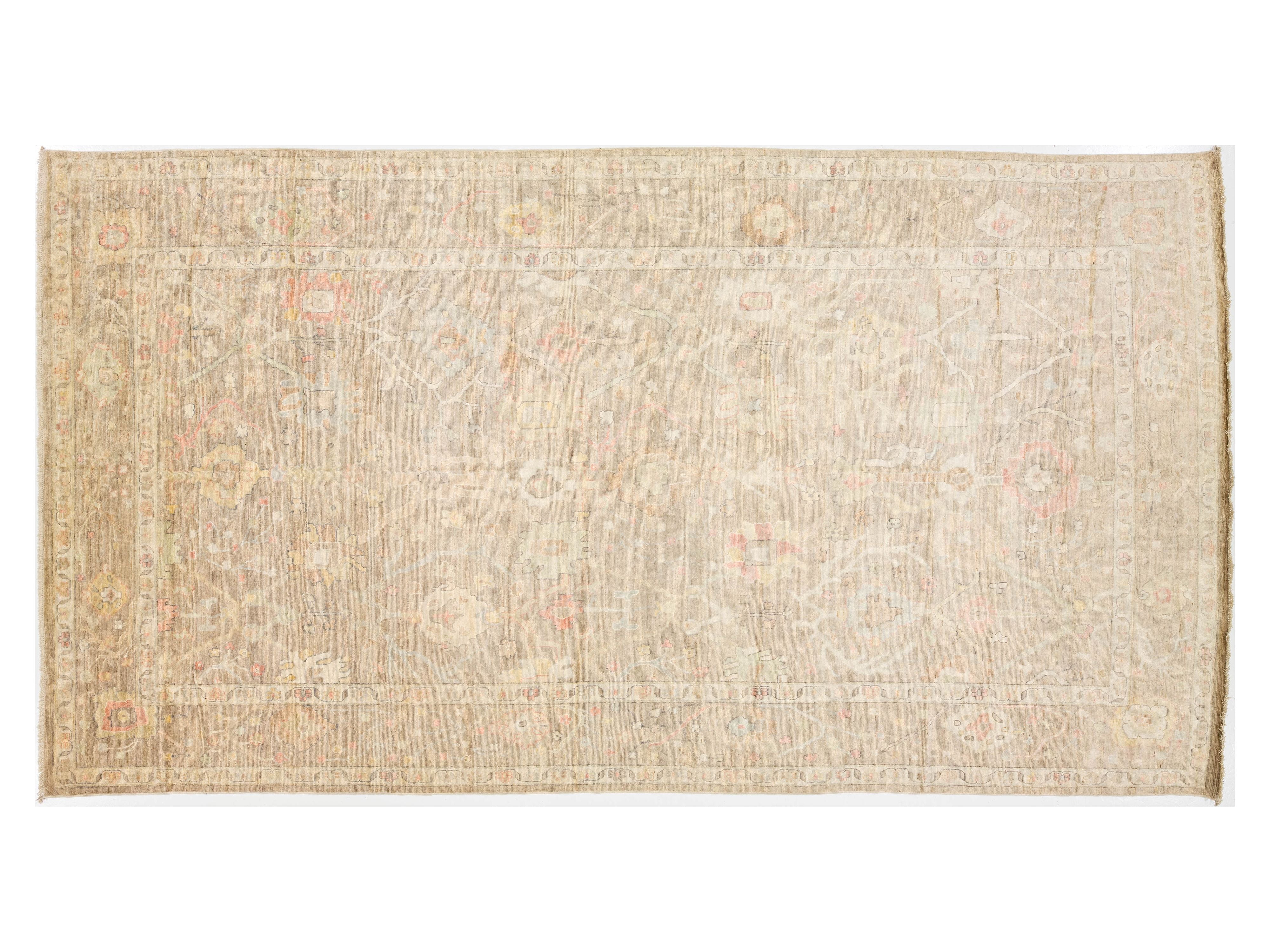 Modern Oushak Wool Rug 10 X 18