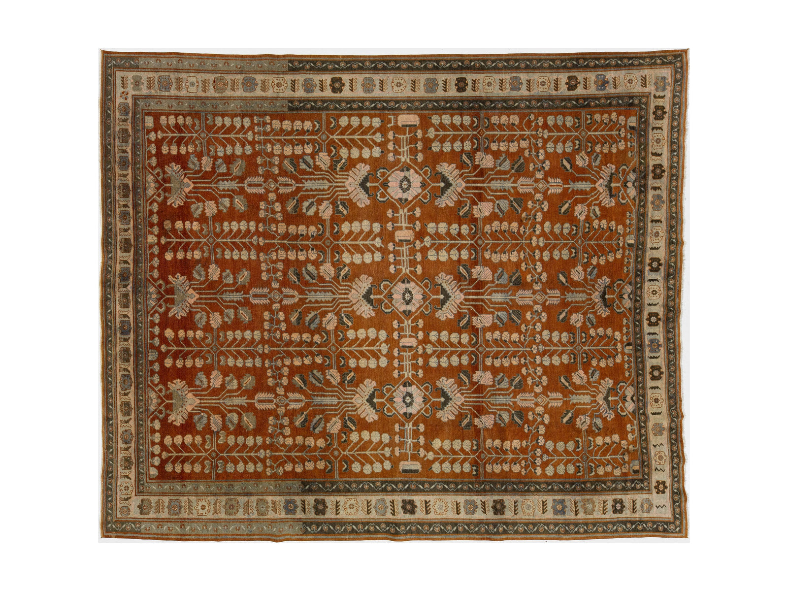 Antique Bakhtiari Wool Rug 11 X 13