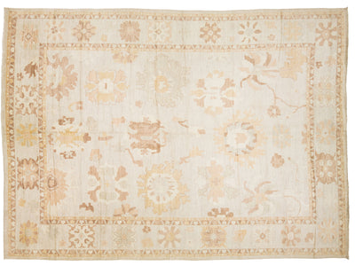 Modern Oushak Wool Rug 14 X 19
