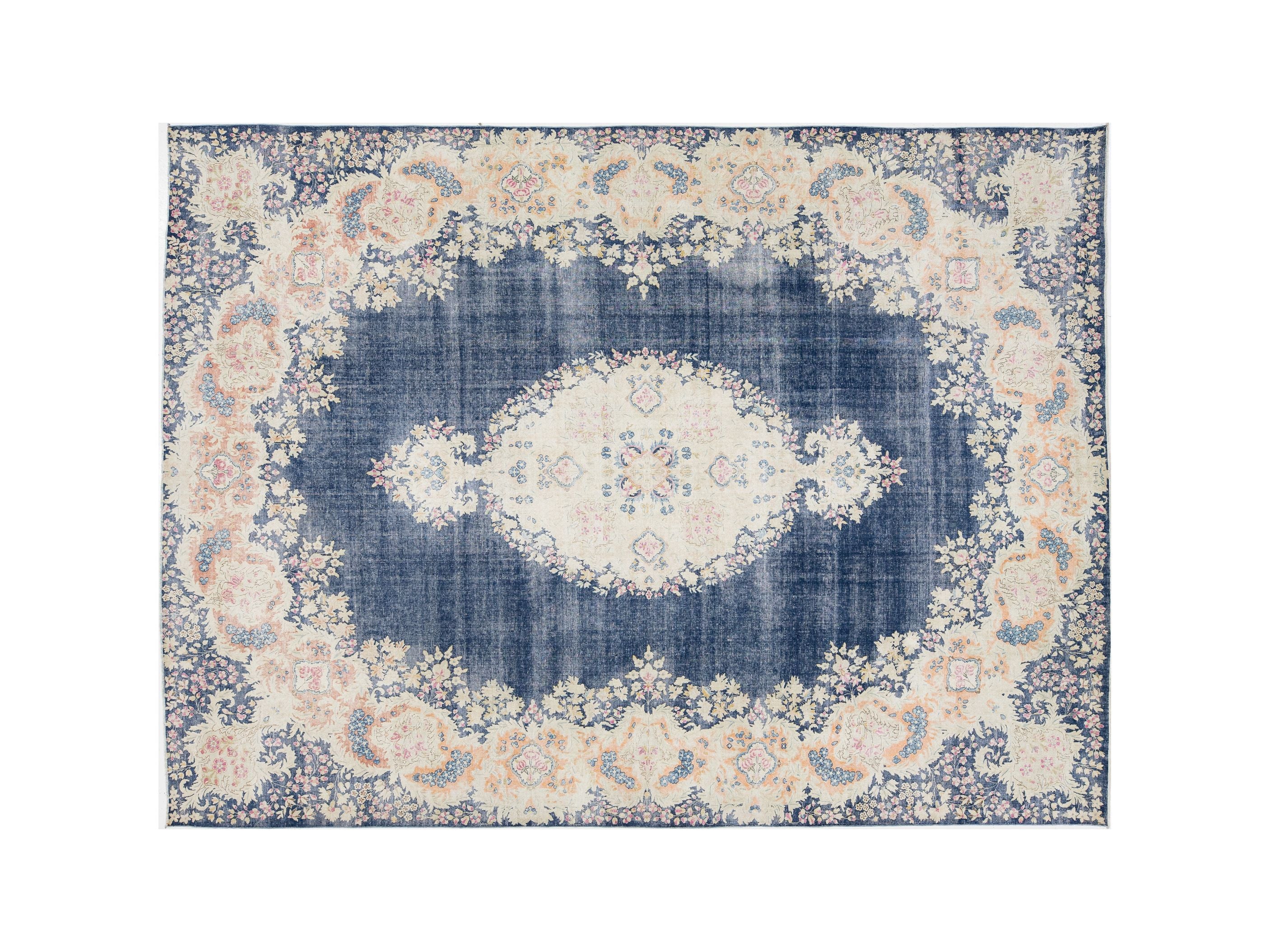 Antique Kerman Wool Rug 10 X 13