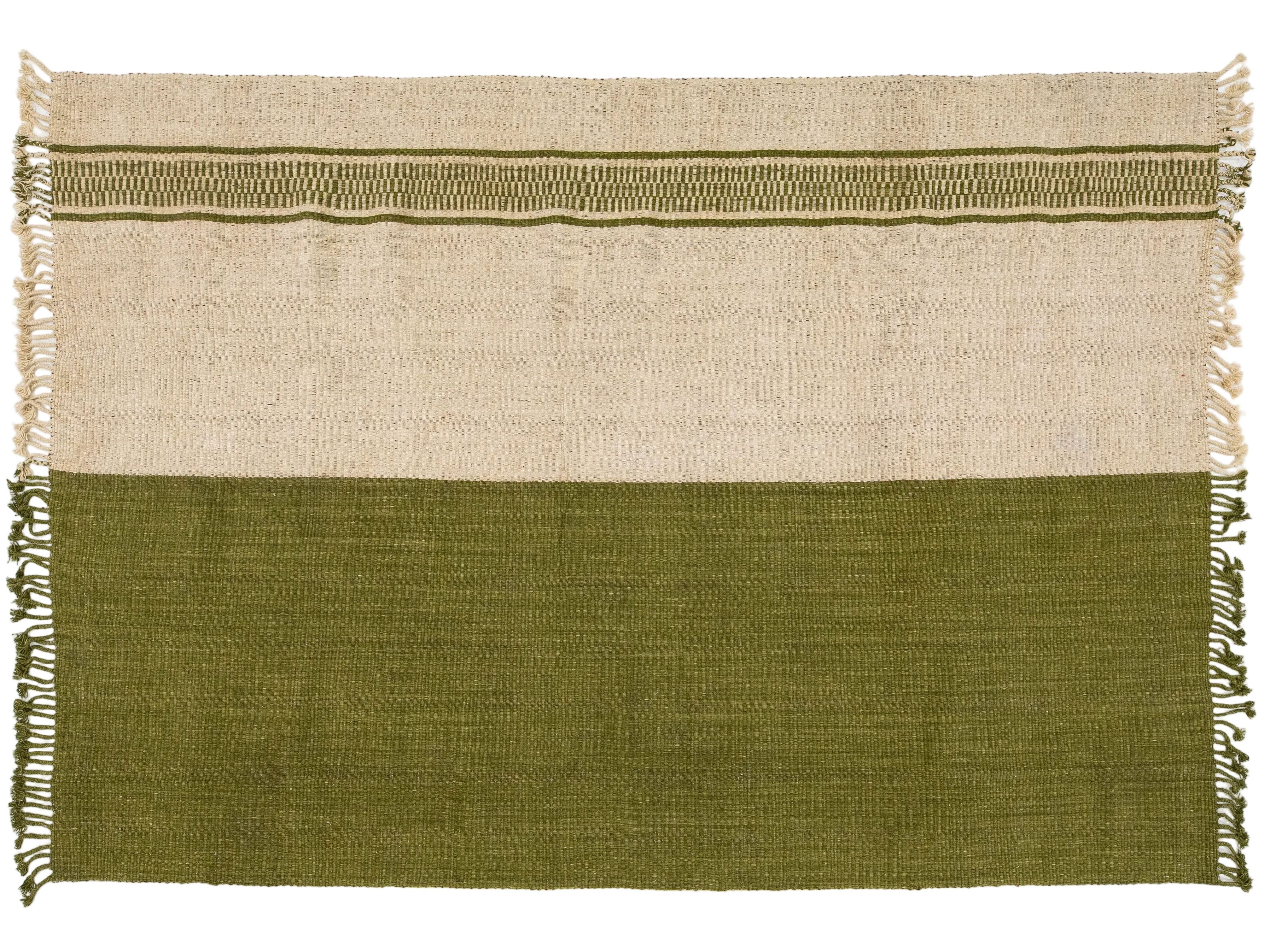 Modern Kilim Flatweave Wool Rug 8 X 12