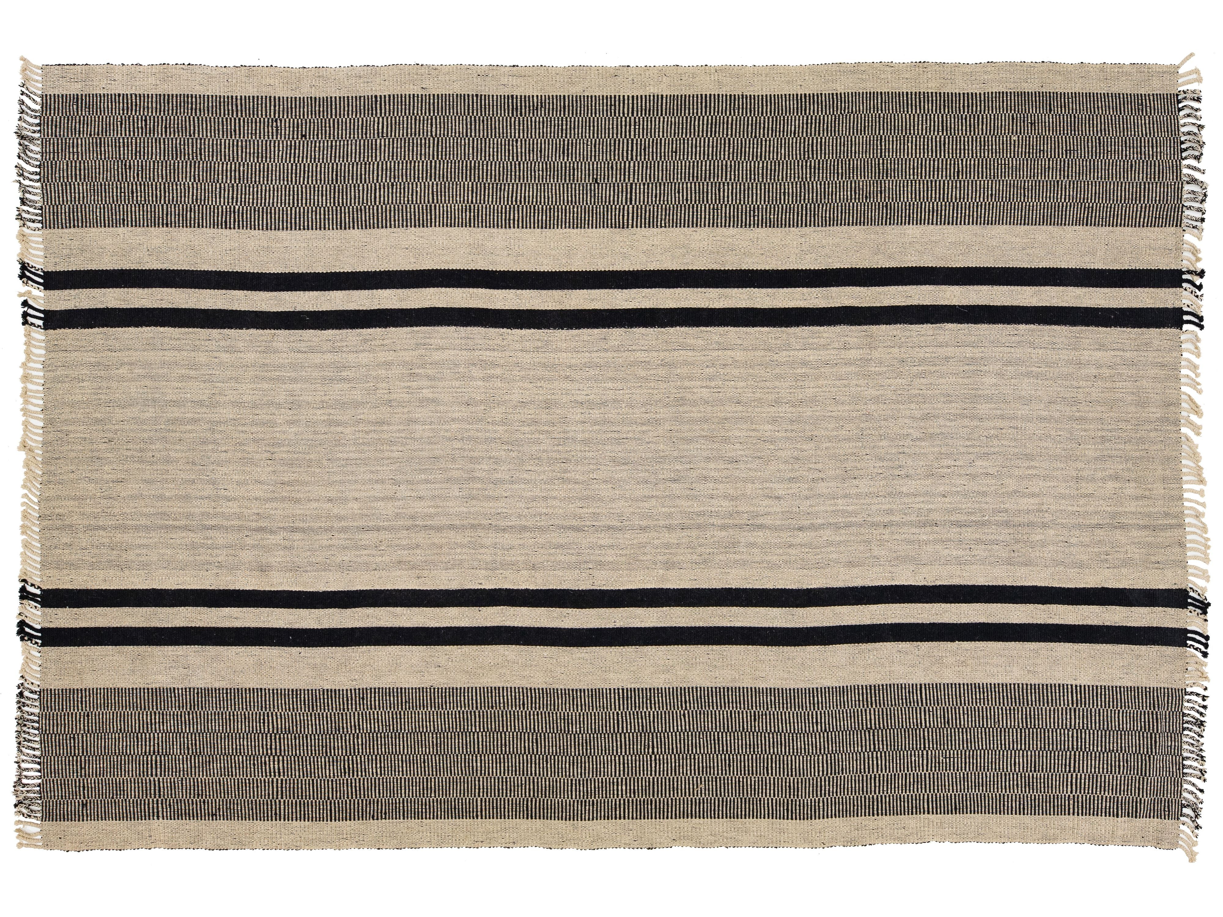 Modern Kilim Flatweave Wool Rug 10 X 15