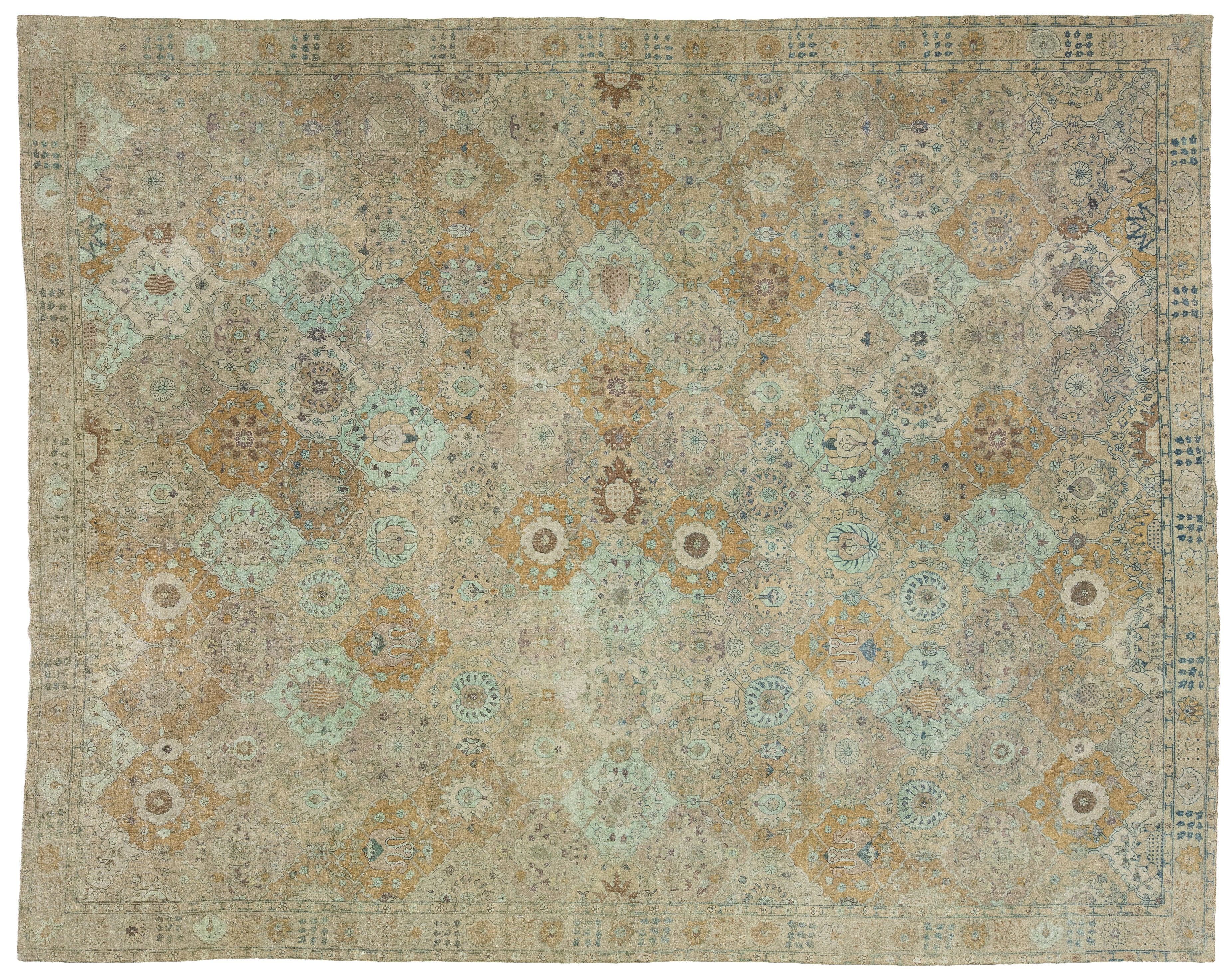 Antique Indian Agra Wool Rug 14 X 17