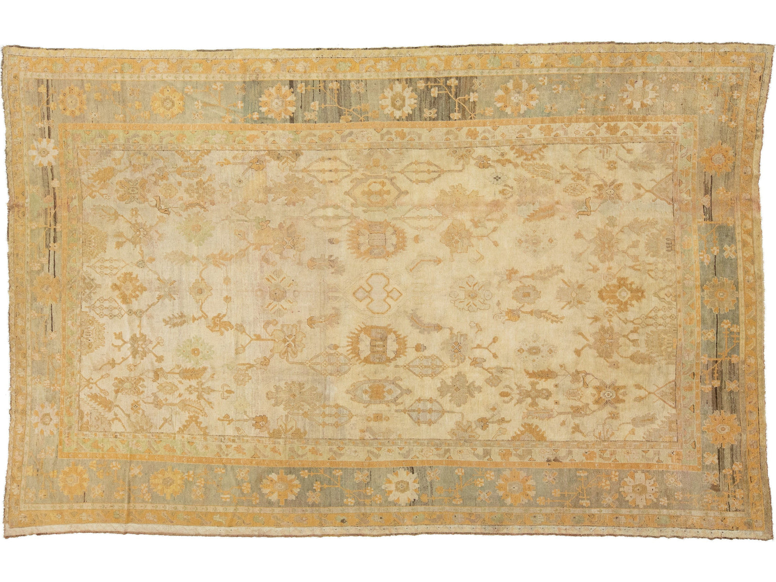 Antique Oversized Turkish Oushak Wool Rug 11 X 17