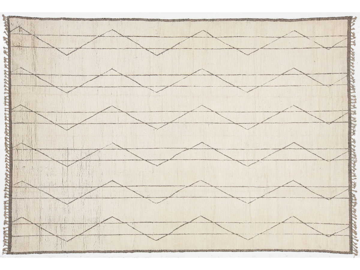 Modern Moroccan Wool Rug 10 X 14