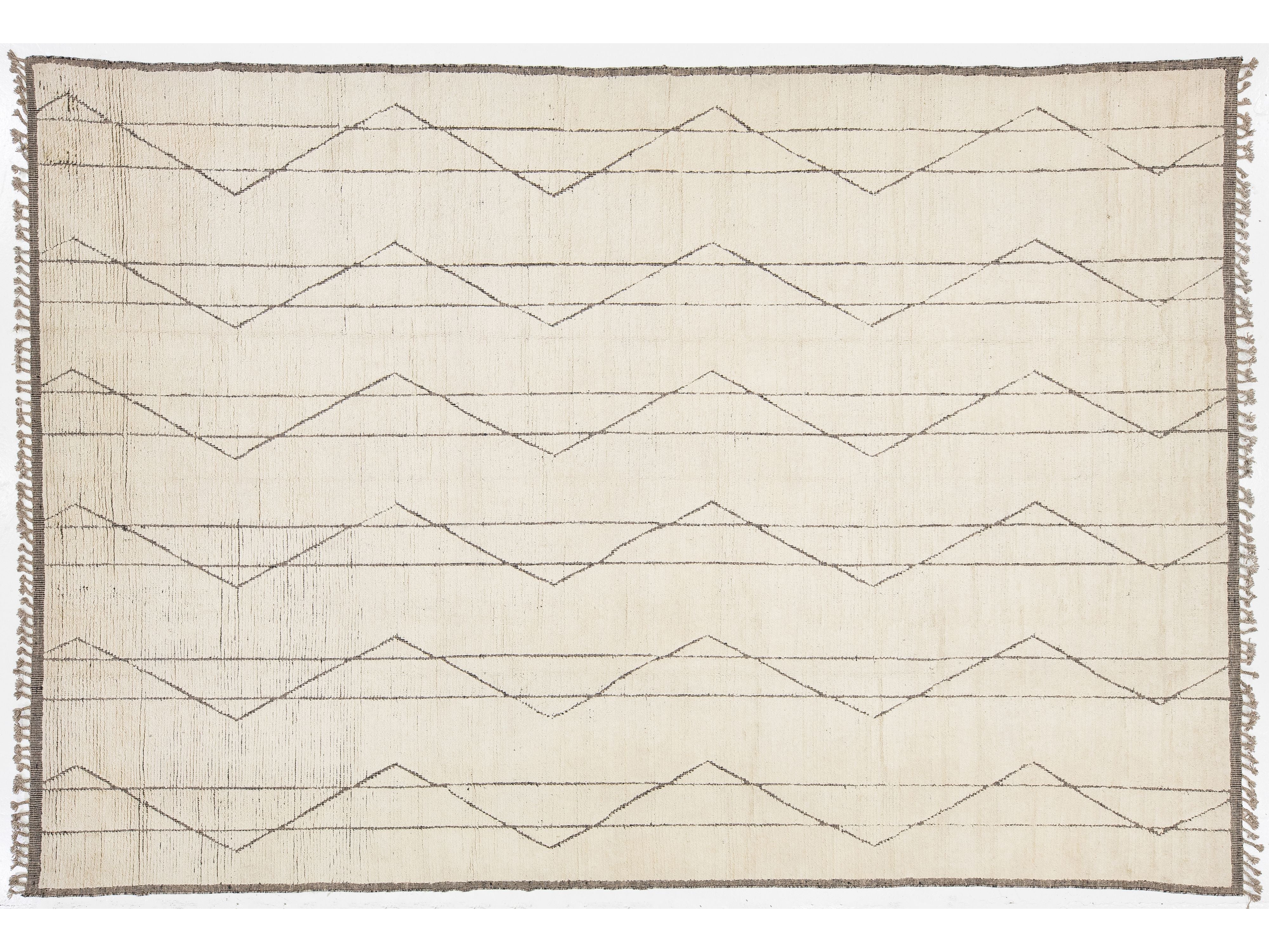 Modern Moroccan Wool Rug 10 X 14