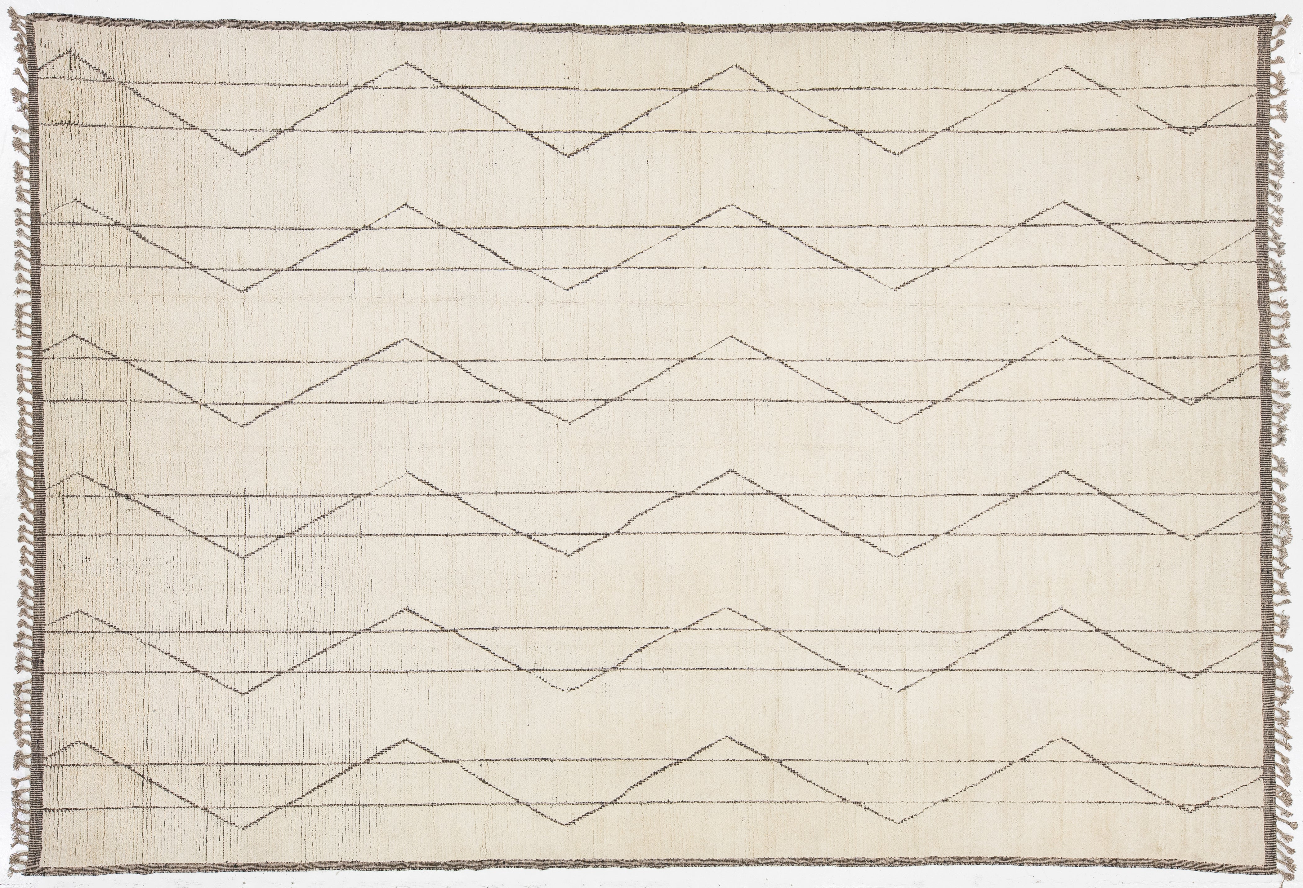 Modern Moroccan Wool Rug 10 X 14