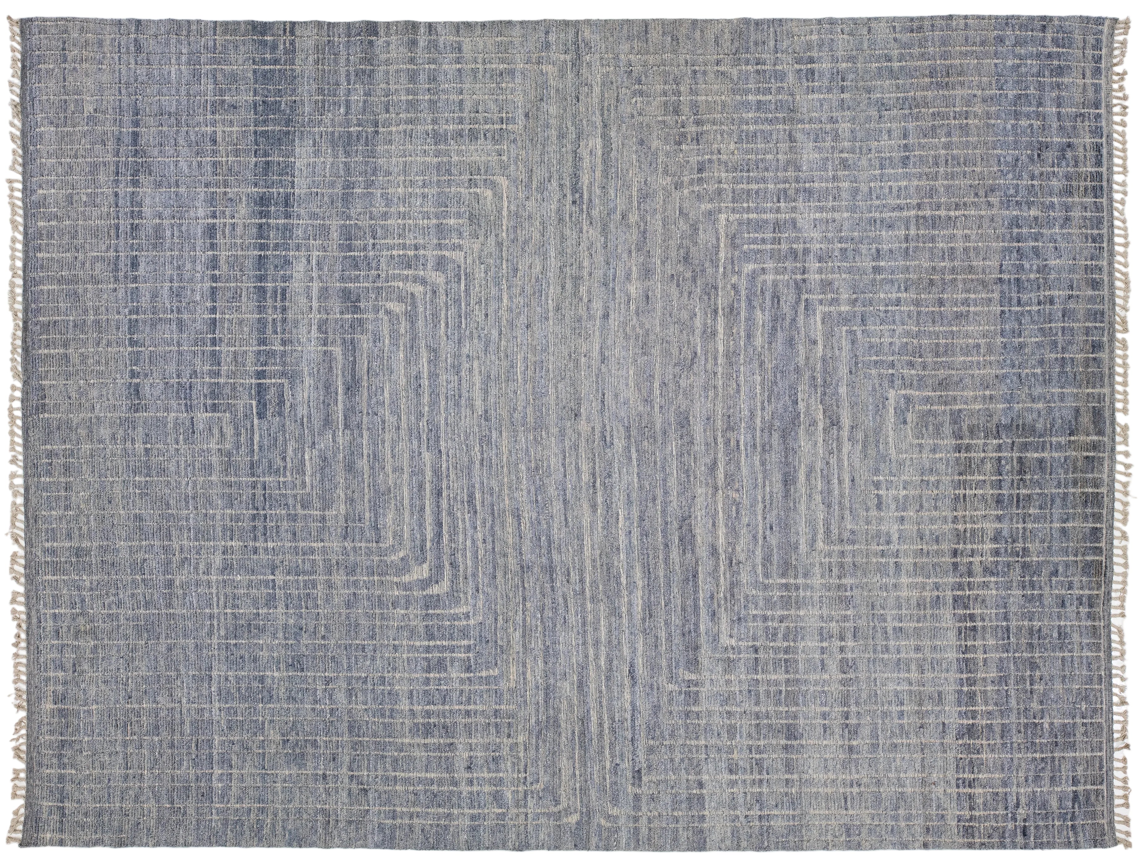 Modern Moroccan Wool Rug 12 X 16