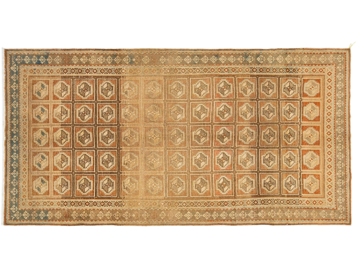 Antique Afshar Wool Runner 5 X 10