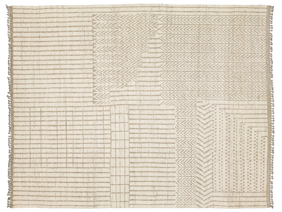 Modern Moroccan Wool Rug 12 X 15