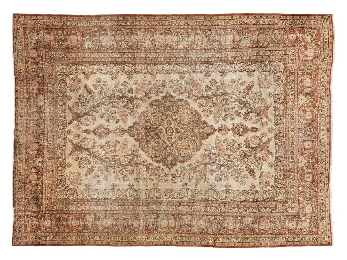 Vintage Kerman Wool Rug 9 X 12