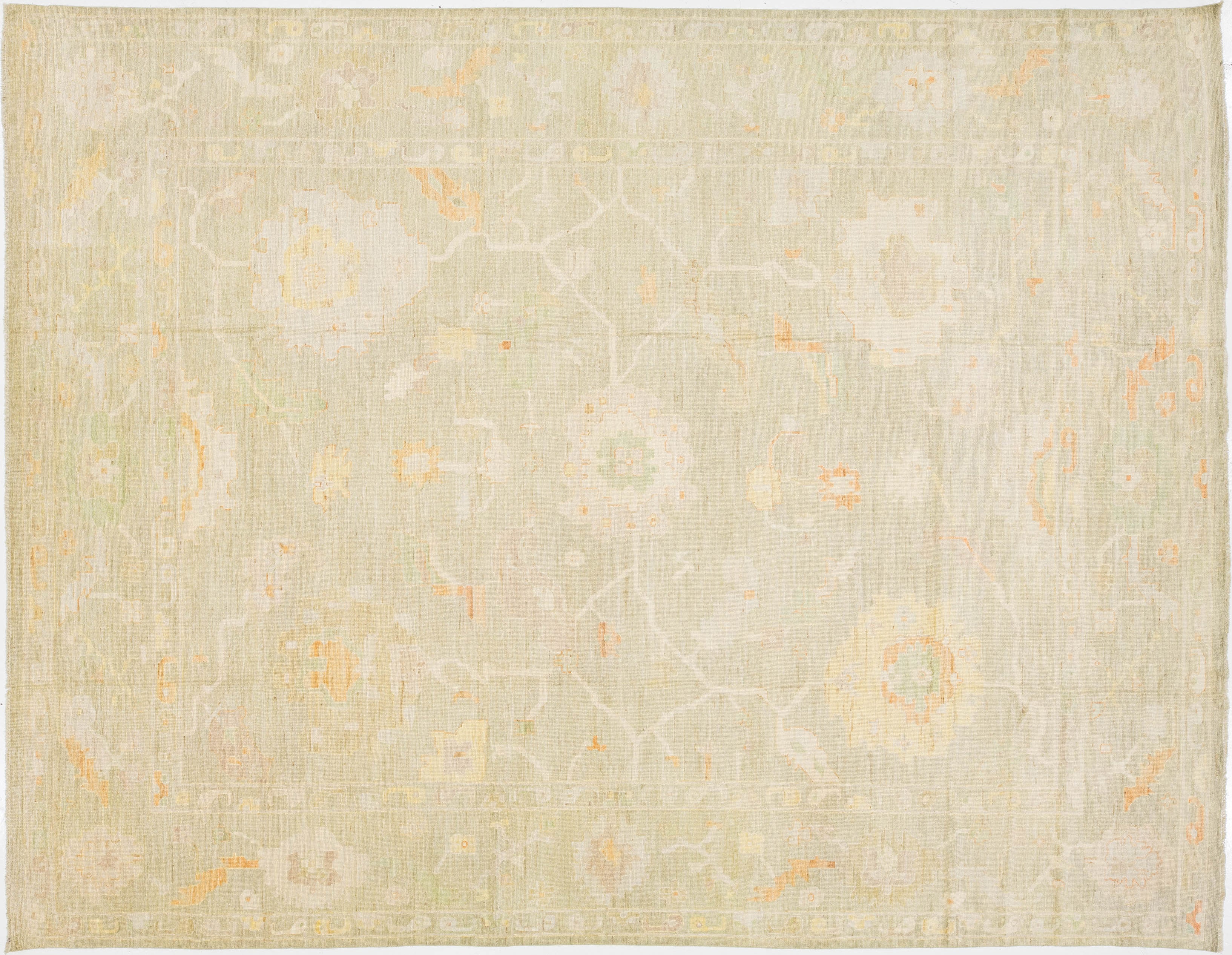 Modern Oushak Wool Rug 12 X 15