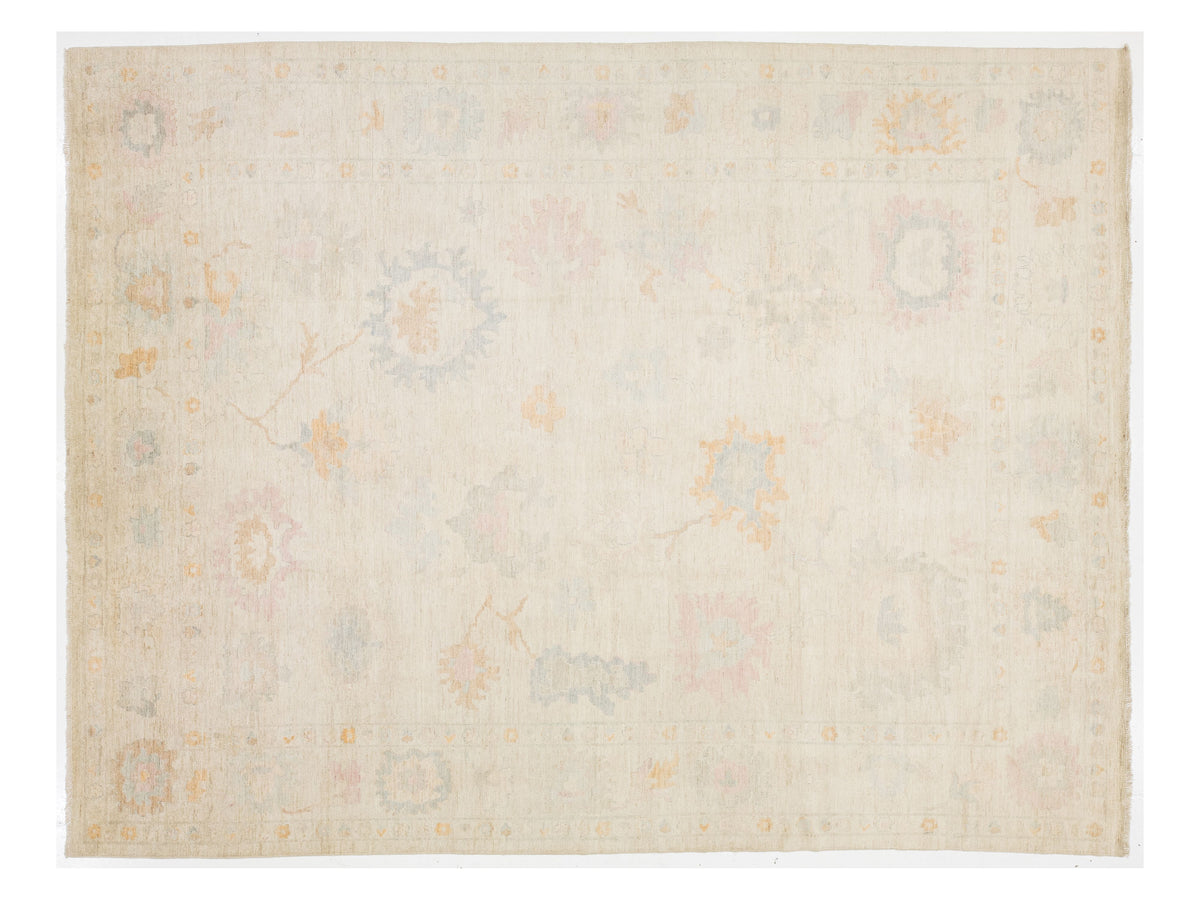 Modern Oushak Wool Rug 12 X 15