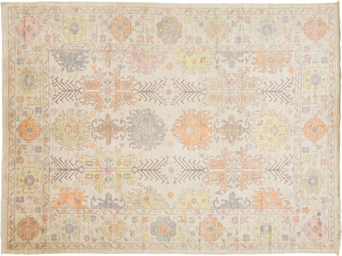 Modern Oushak Wool Rug 10 X 13