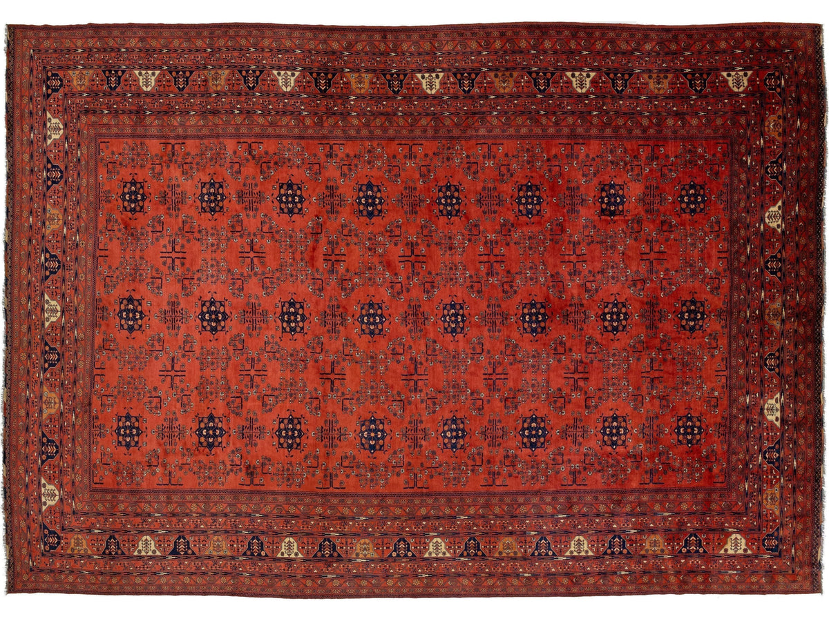 Vintage Afghan Wool Rug 13 X 19