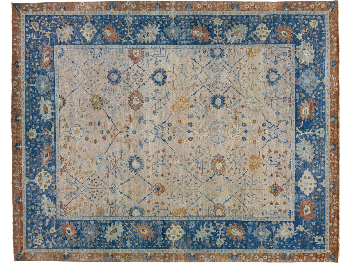 Modern Indian Artisan Wool Rug 12 X 15