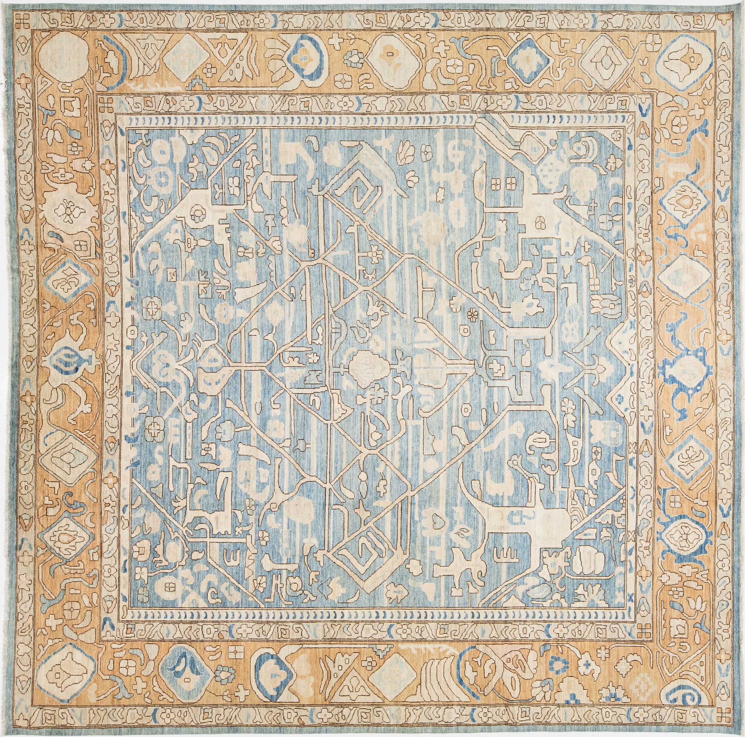 Modern Oushak Wool Rug 12 X 12