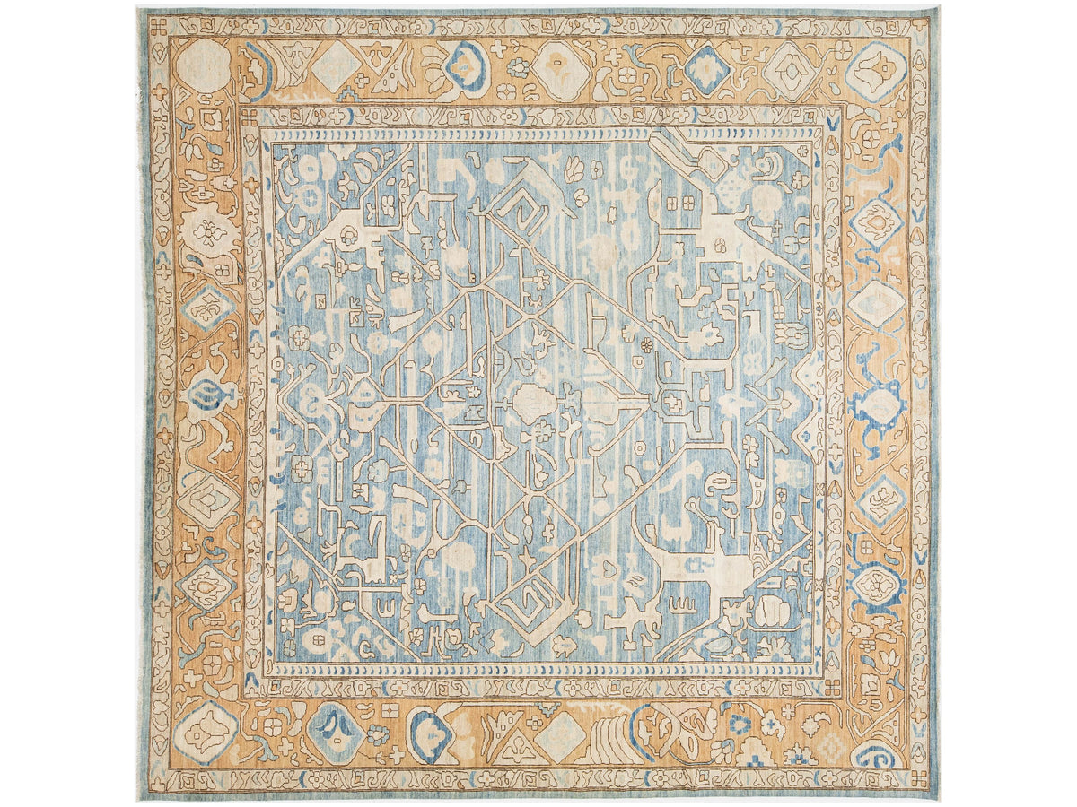 Modern Oushak Wool Rug 12 X 12