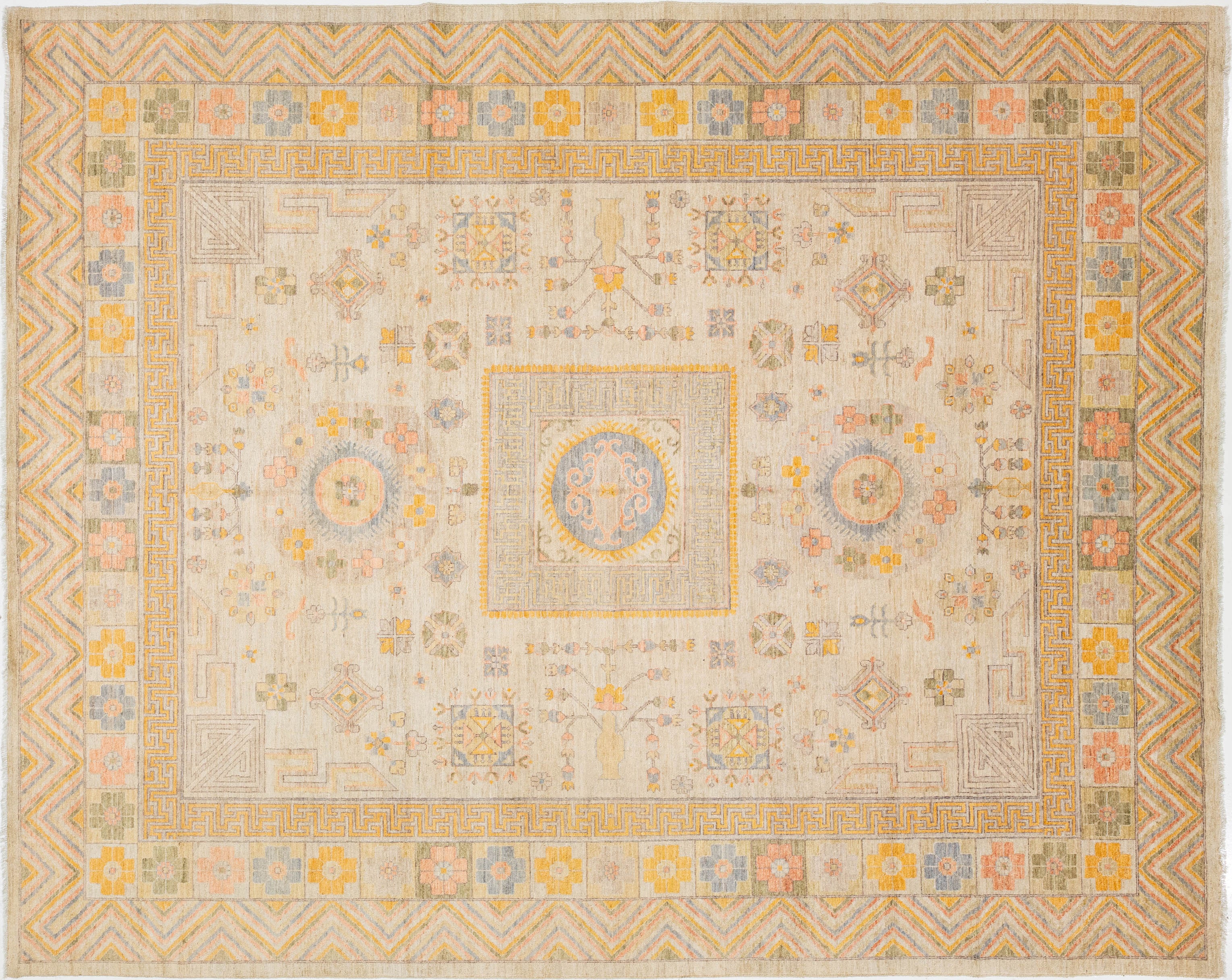 Modern Khotan Wool Rug 12 X 15