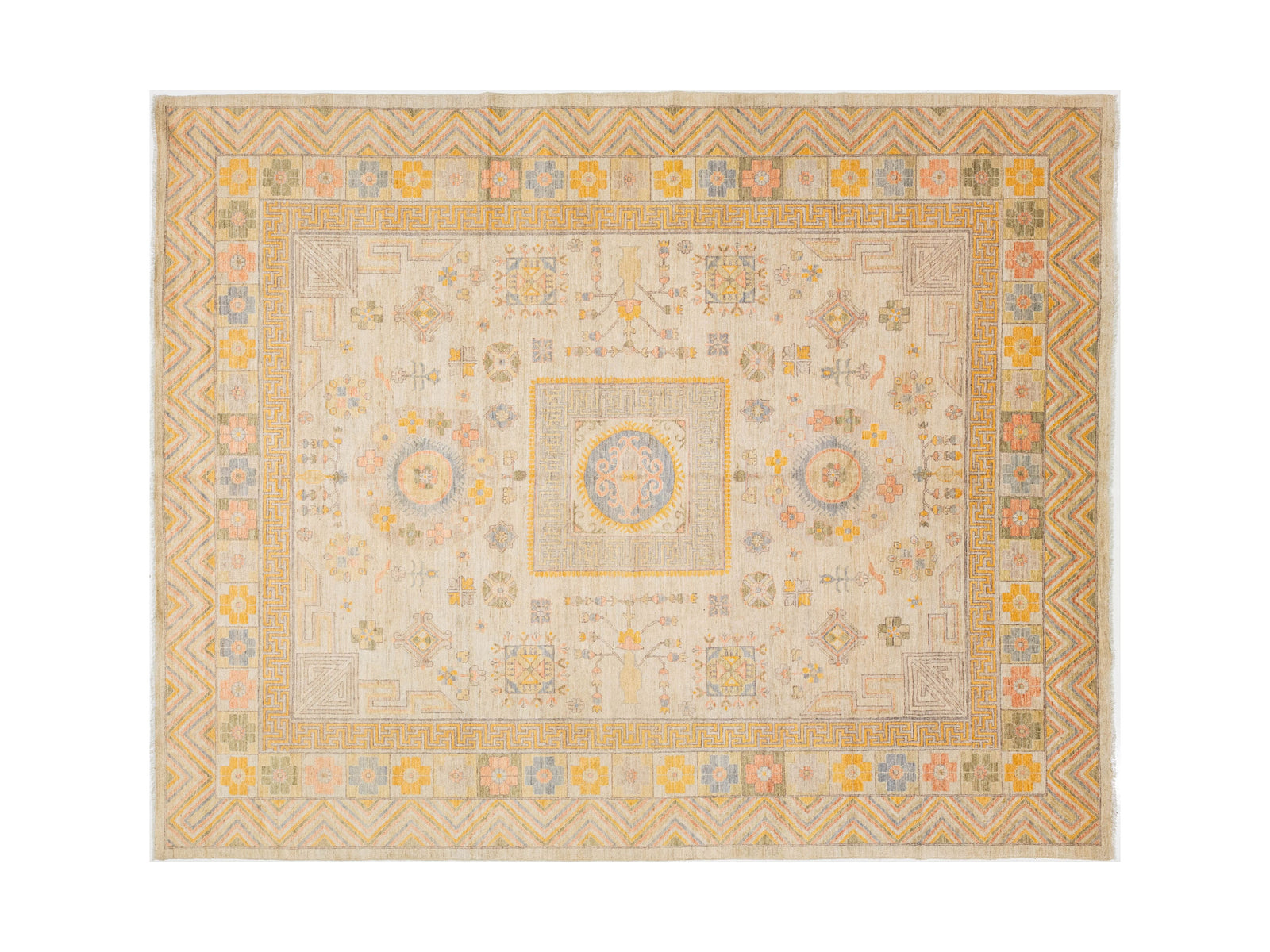 Modern Khotan Wool Rug 12 X 15