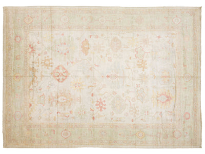 Modern Oushak Wool Rug 14 X 19