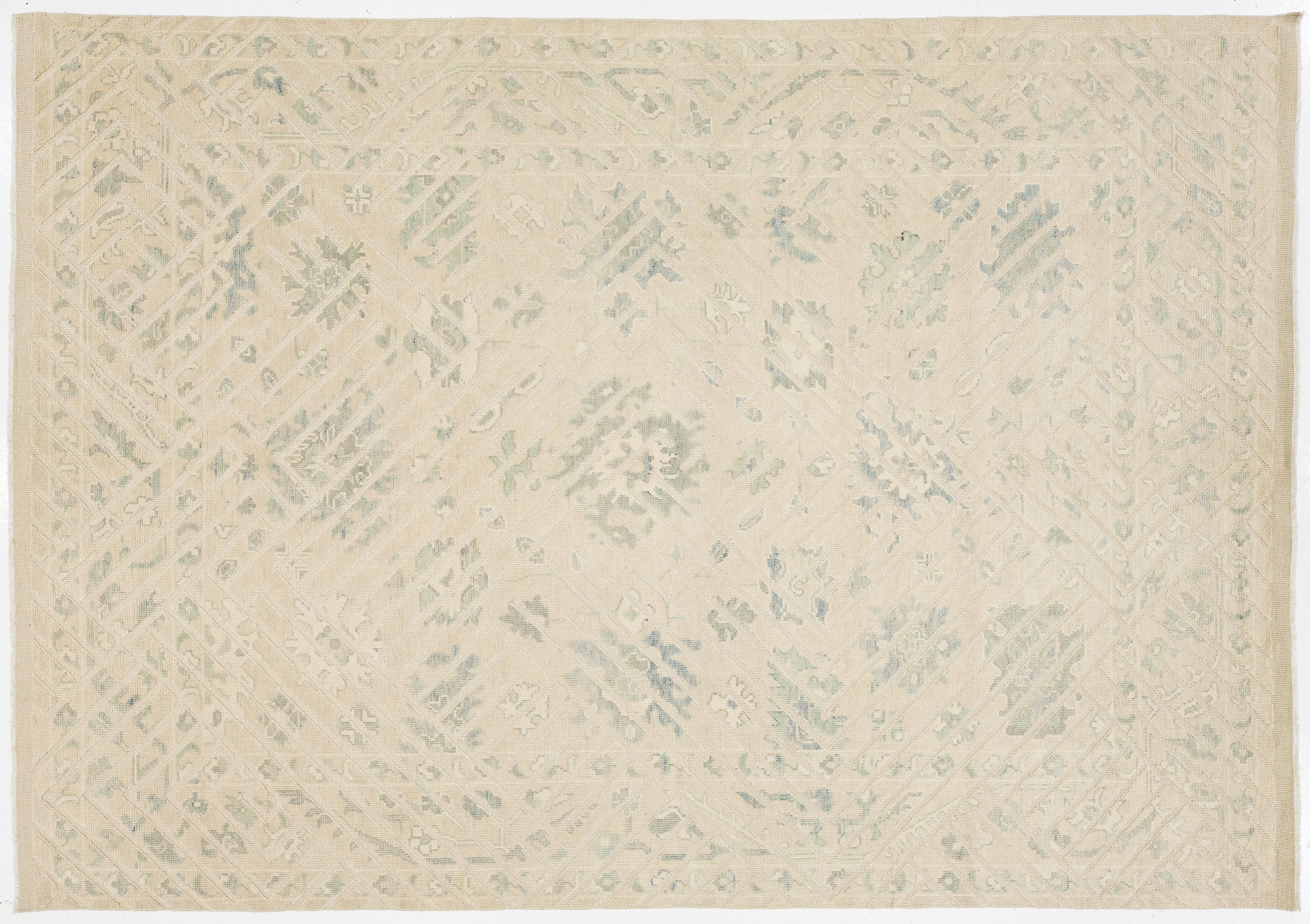 Modern Oushak Wool Rug 9 X 13