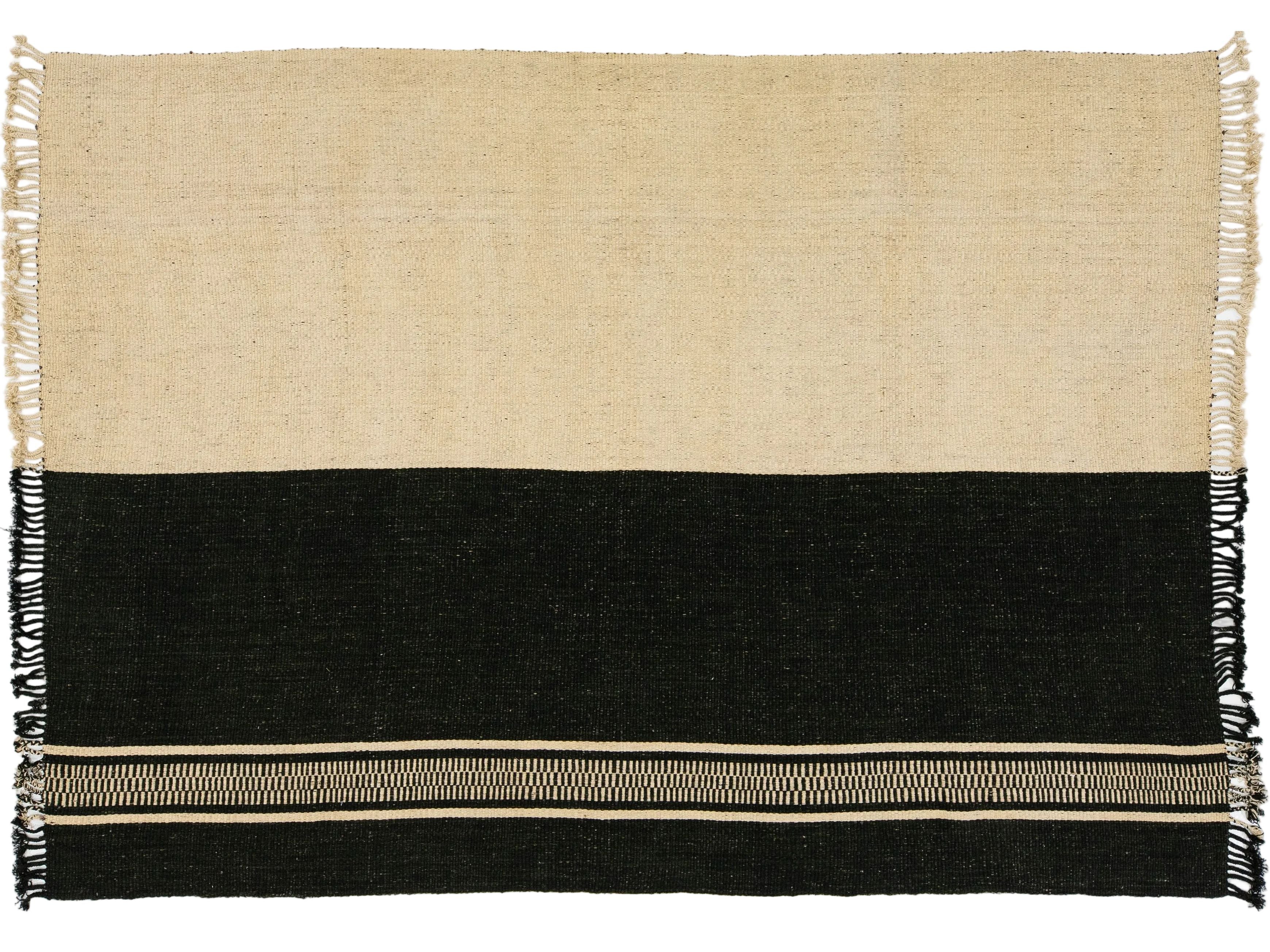 Modern Kilim Flatweave Wool Rug 9 X 13