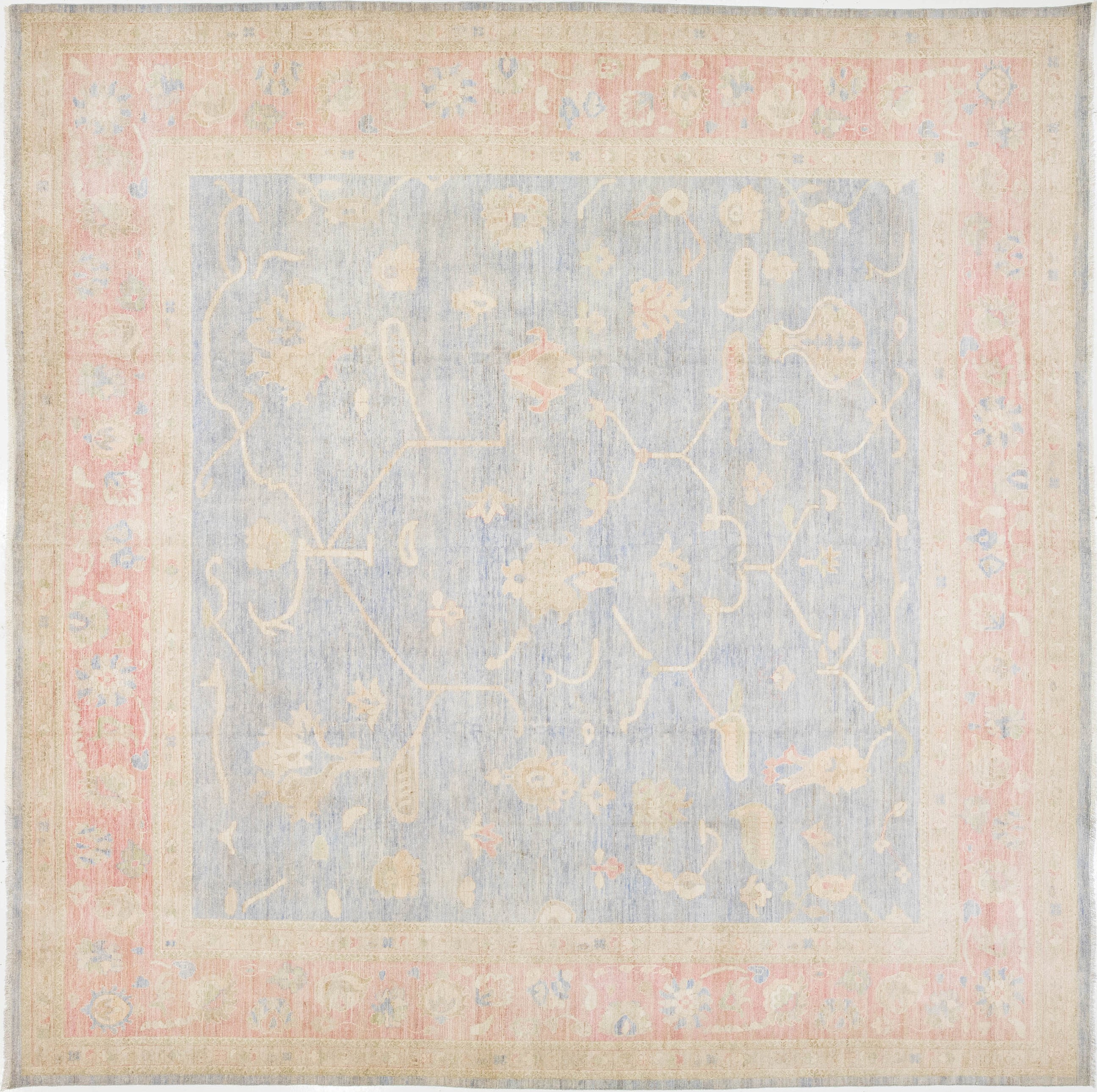 Modern Oushak Wool Rug 13 X 13