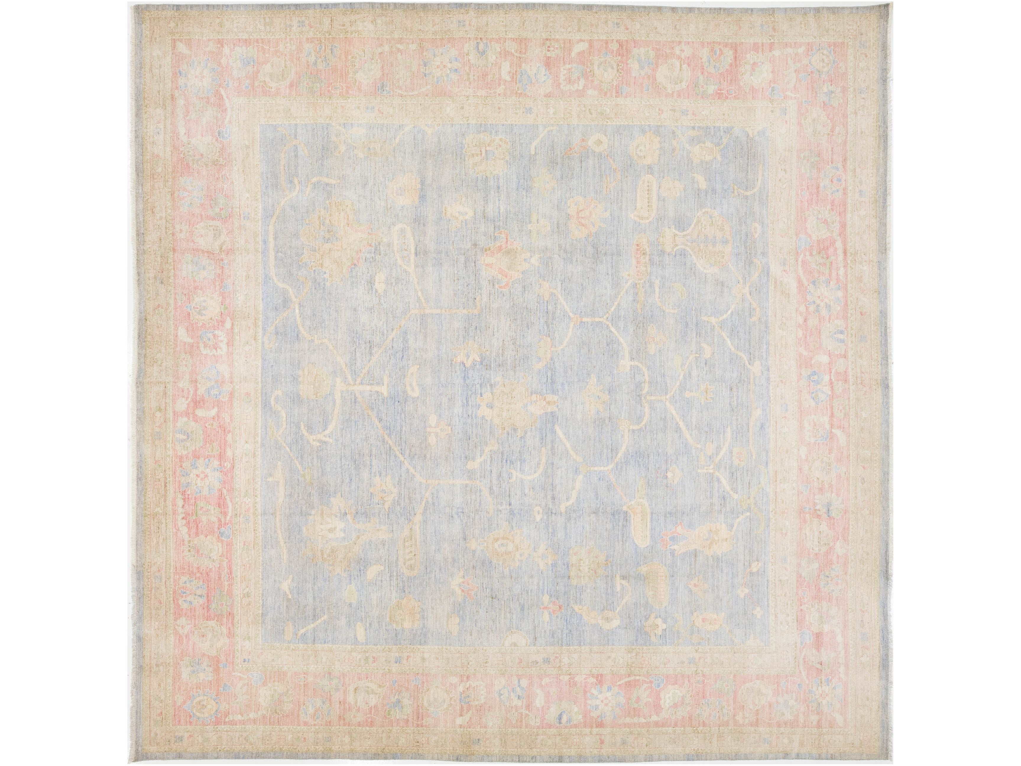 Modern Oushak Wool Rug 13 X 13