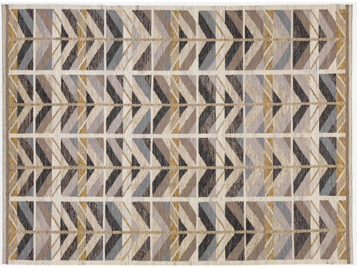 Modern Swedish Wool Rug 9 X 12