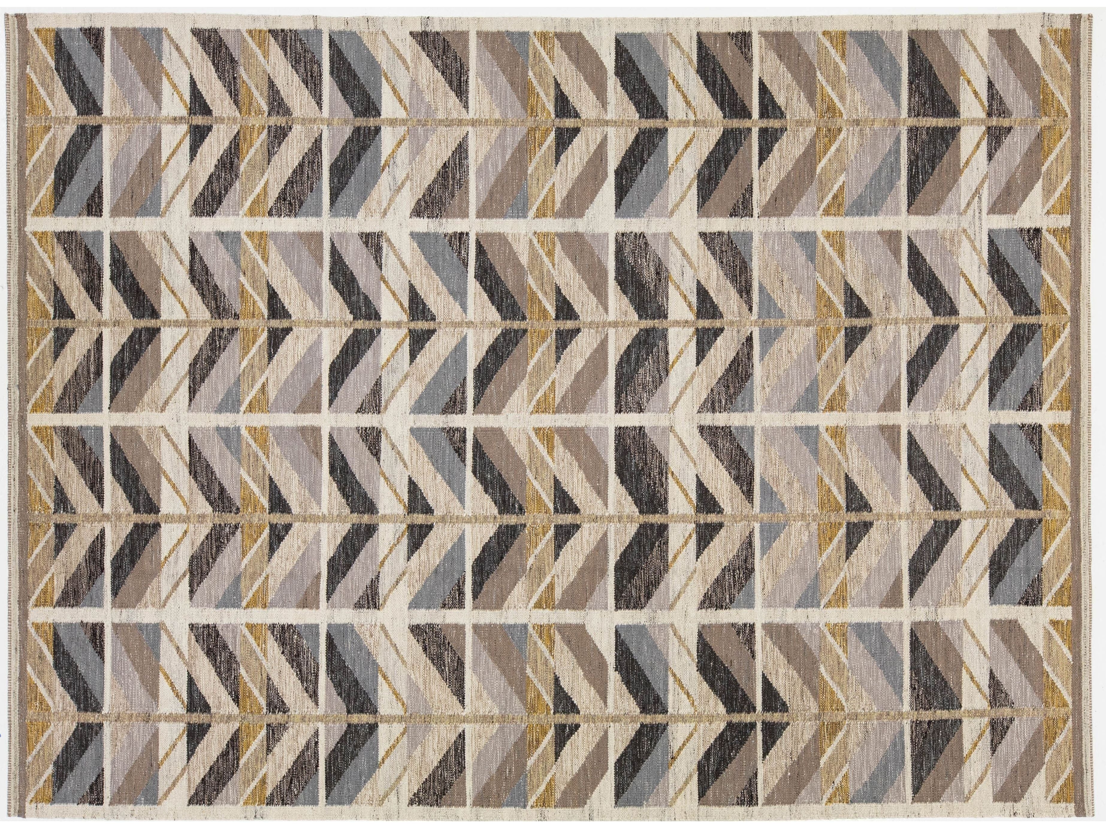 Modern Swedish Wool Rug 9 X 12