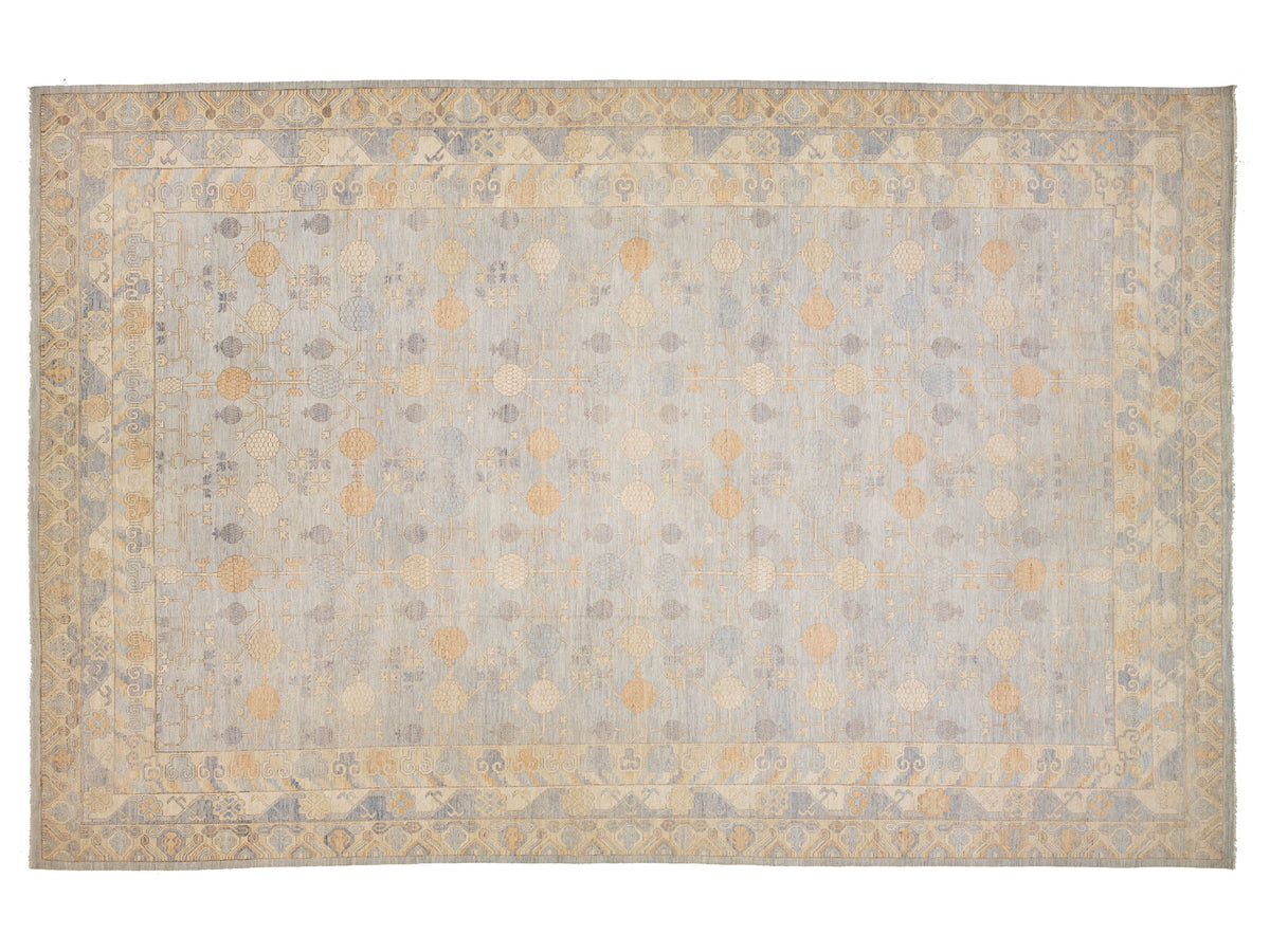 Modern Khotan Wool Rug 13 X 21