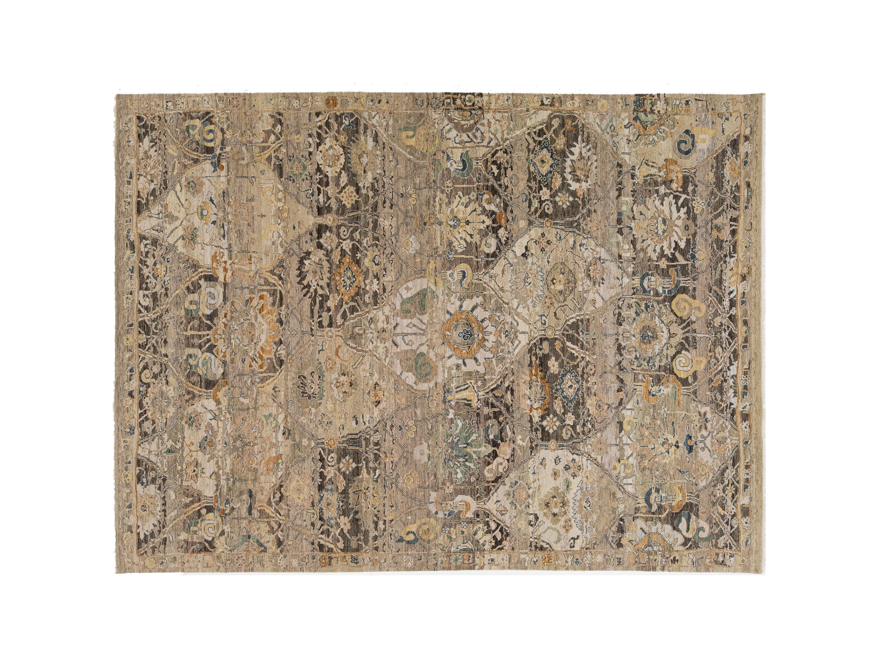 Contemporary Transitional Wool Rug 9 X 12
