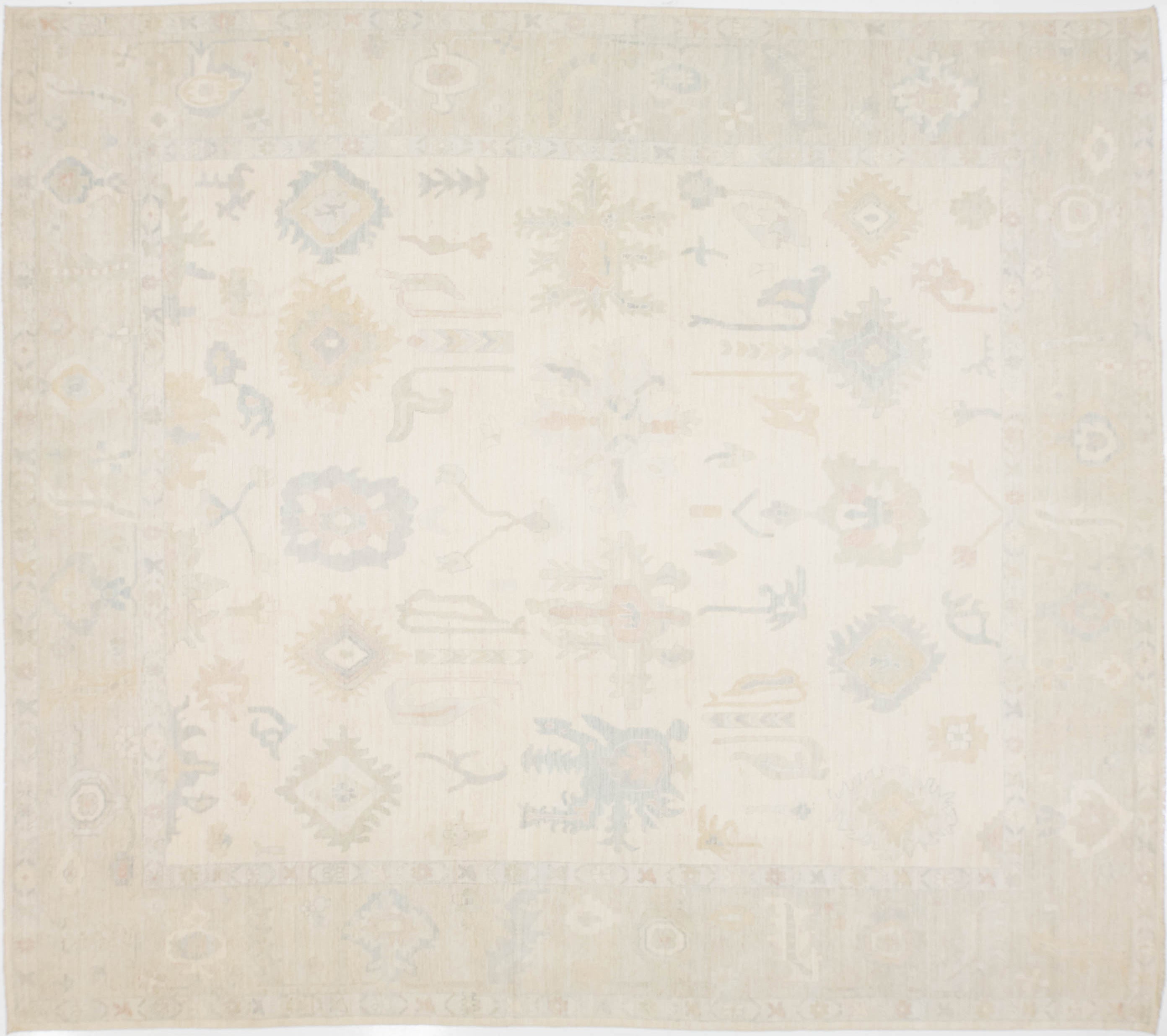 Modern Oushak Wool Rug 13 X 15