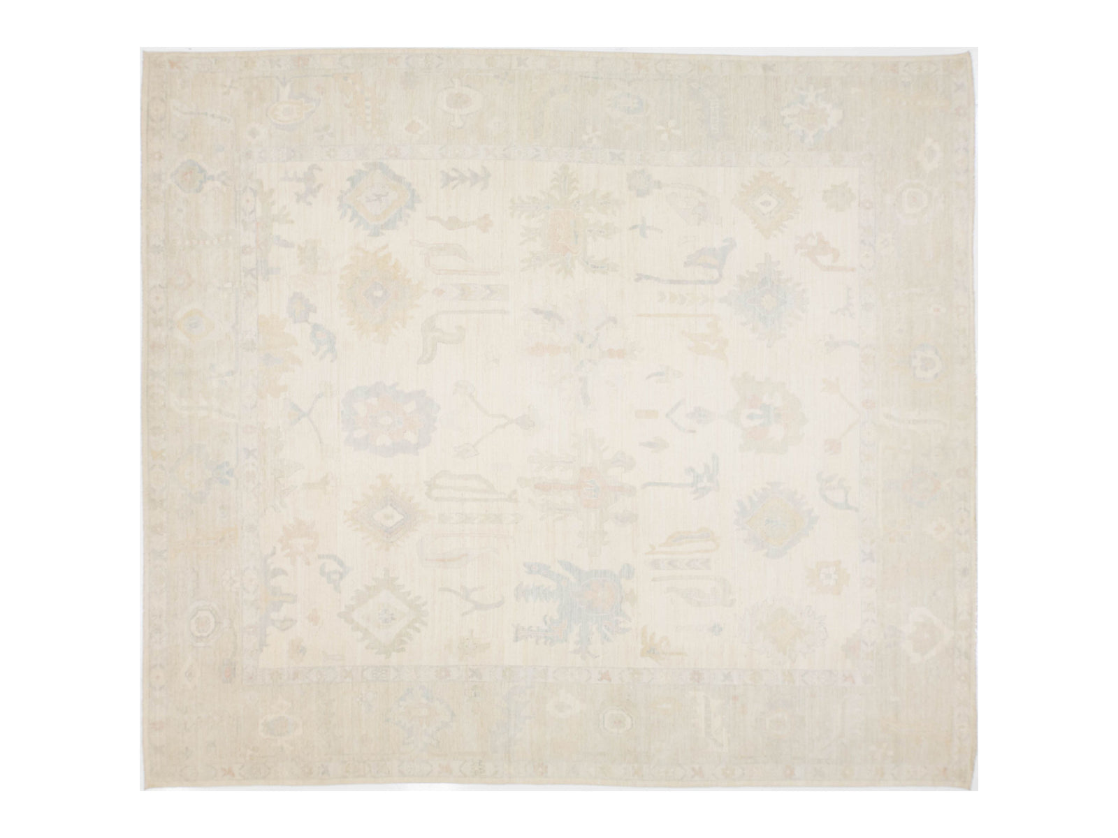 Modern Oushak Wool Rug 13 X 15