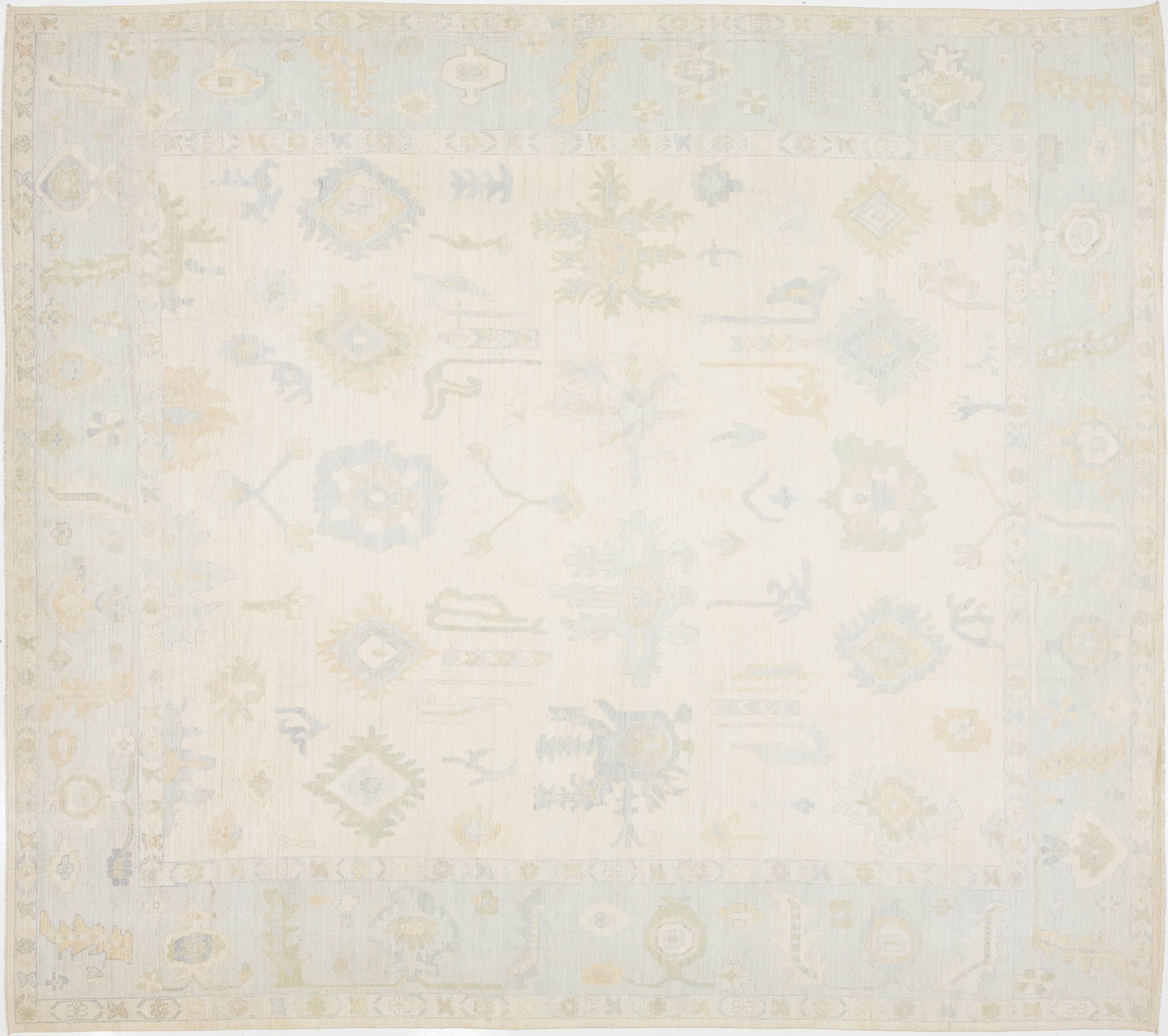 Modern Oushak Wool Rug 13 X 15