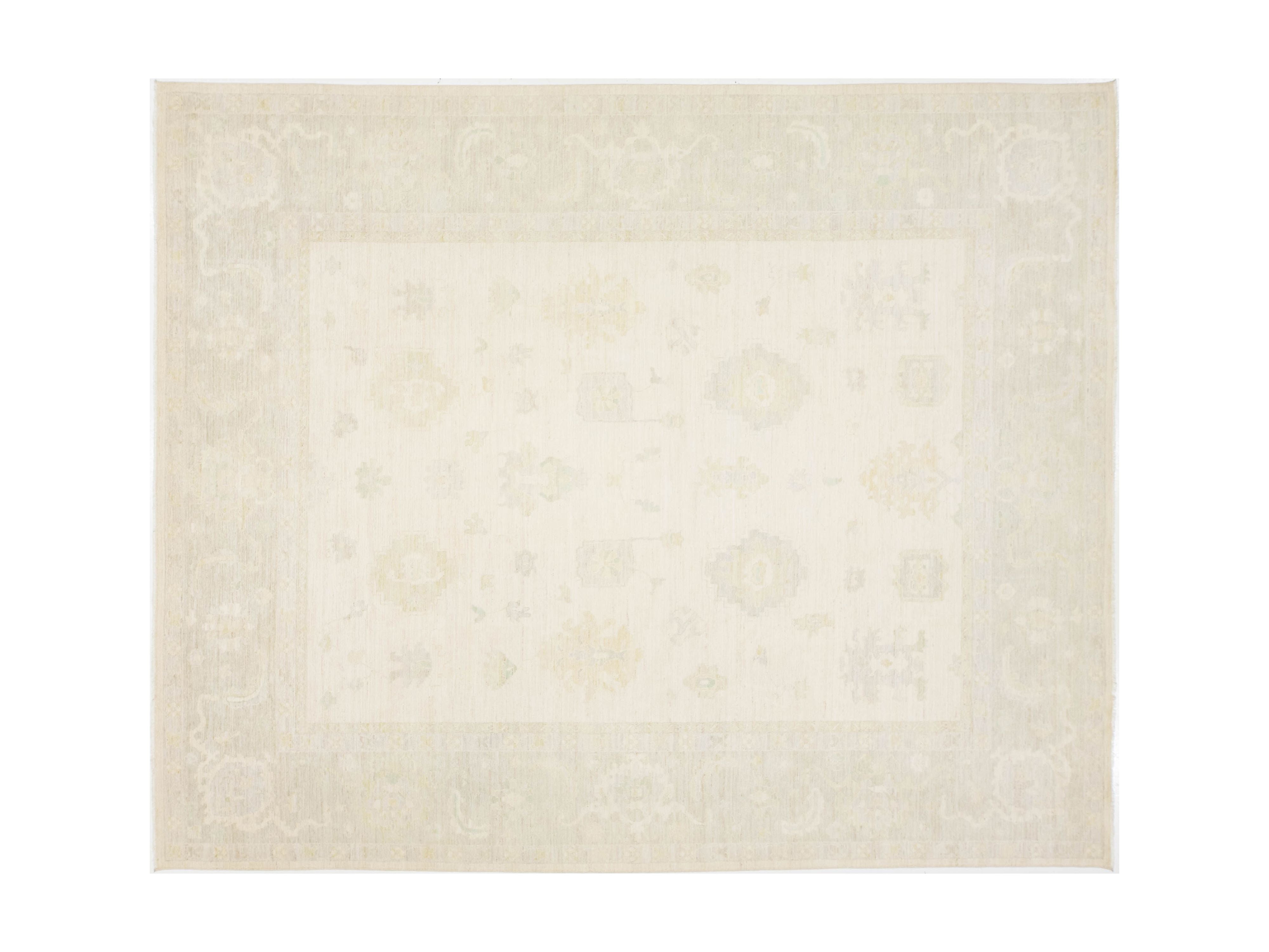 Modern Oushak Wool Rug 12 X 15