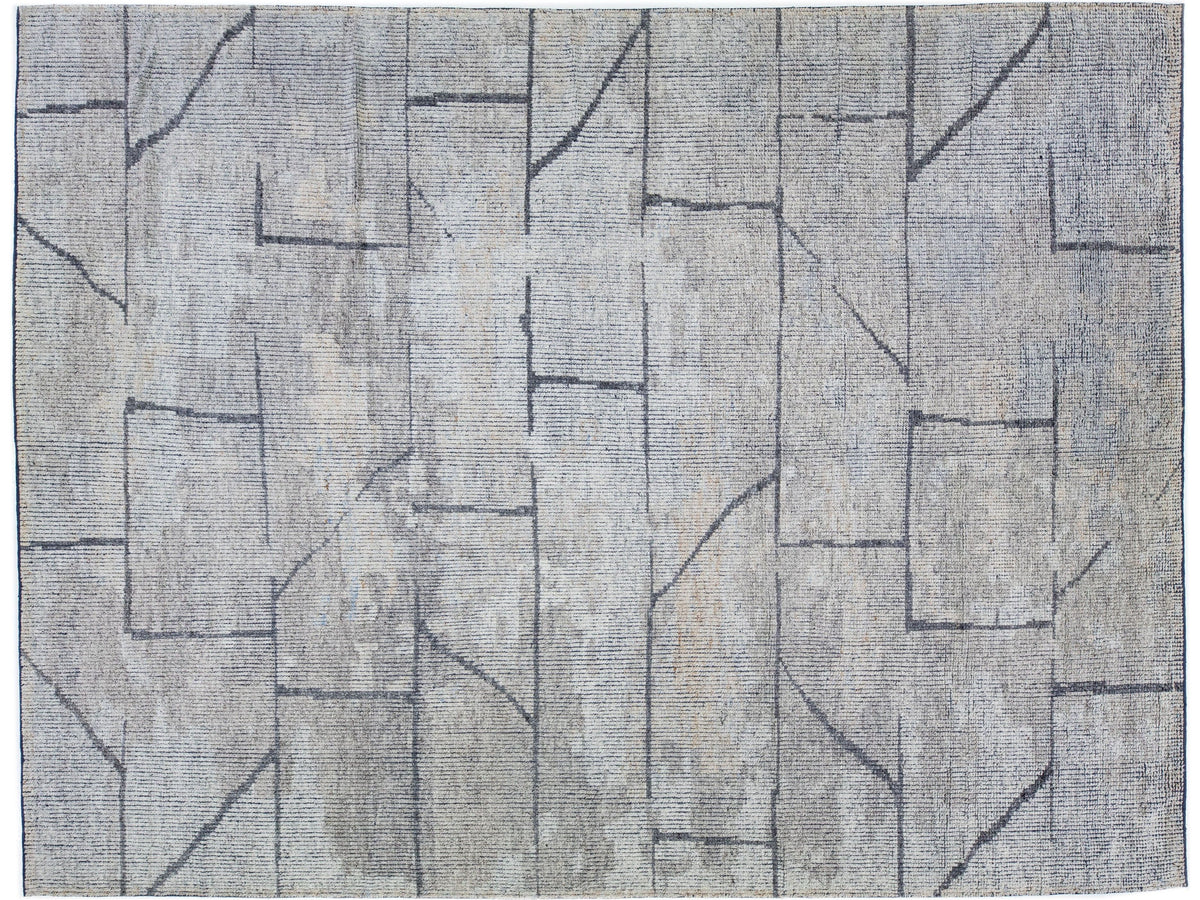 Modern Moroccan Style Wool Rug 12 x 15