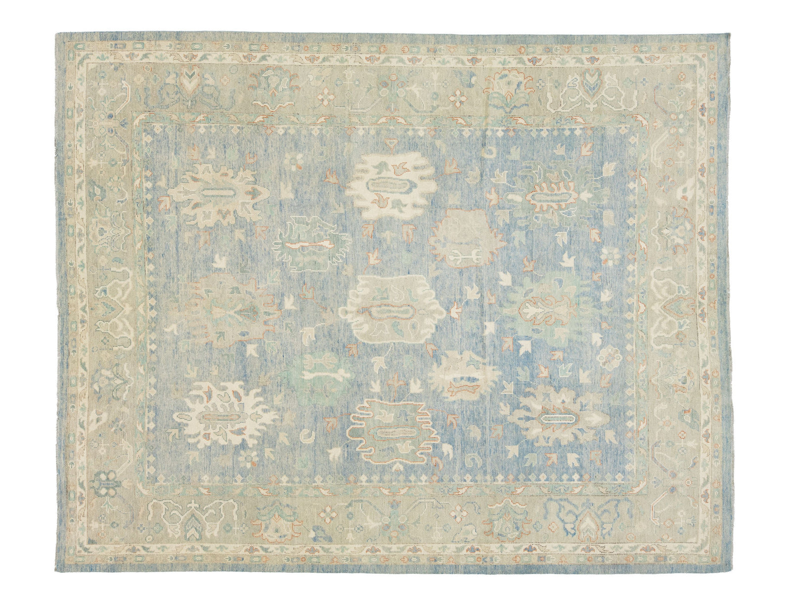 Modern Oushak Wool Rug 12 X 15