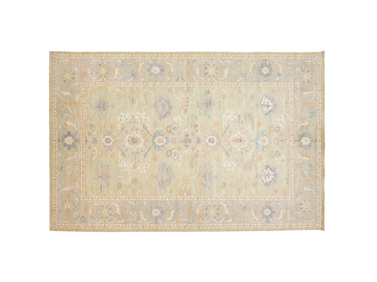 Modern Oushak Wool Rug 12 X 19