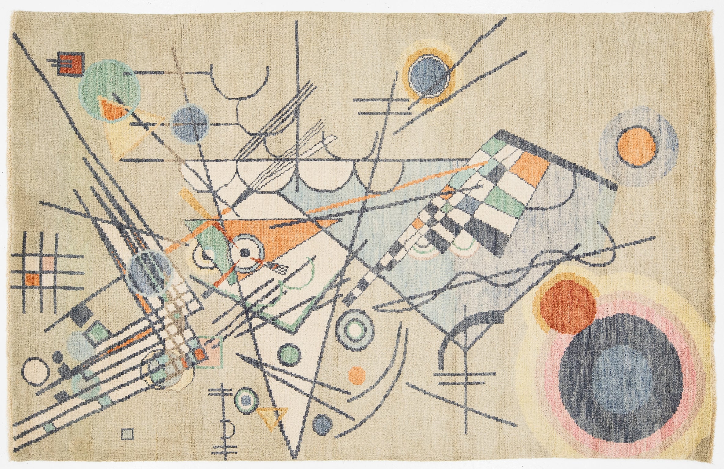 Modern Art Deco Wool Rug 5 X 8