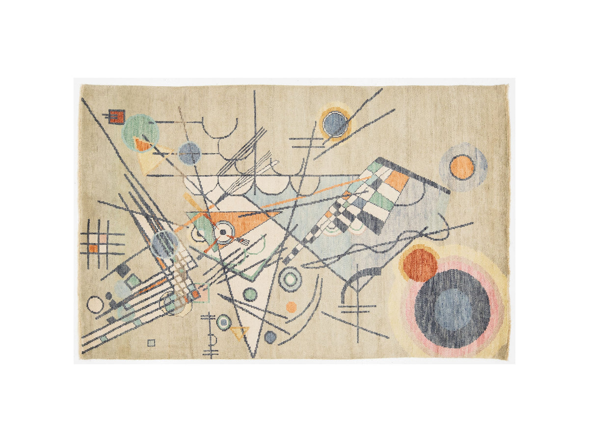 Modern Art Deco Wool Rug 5 X 8