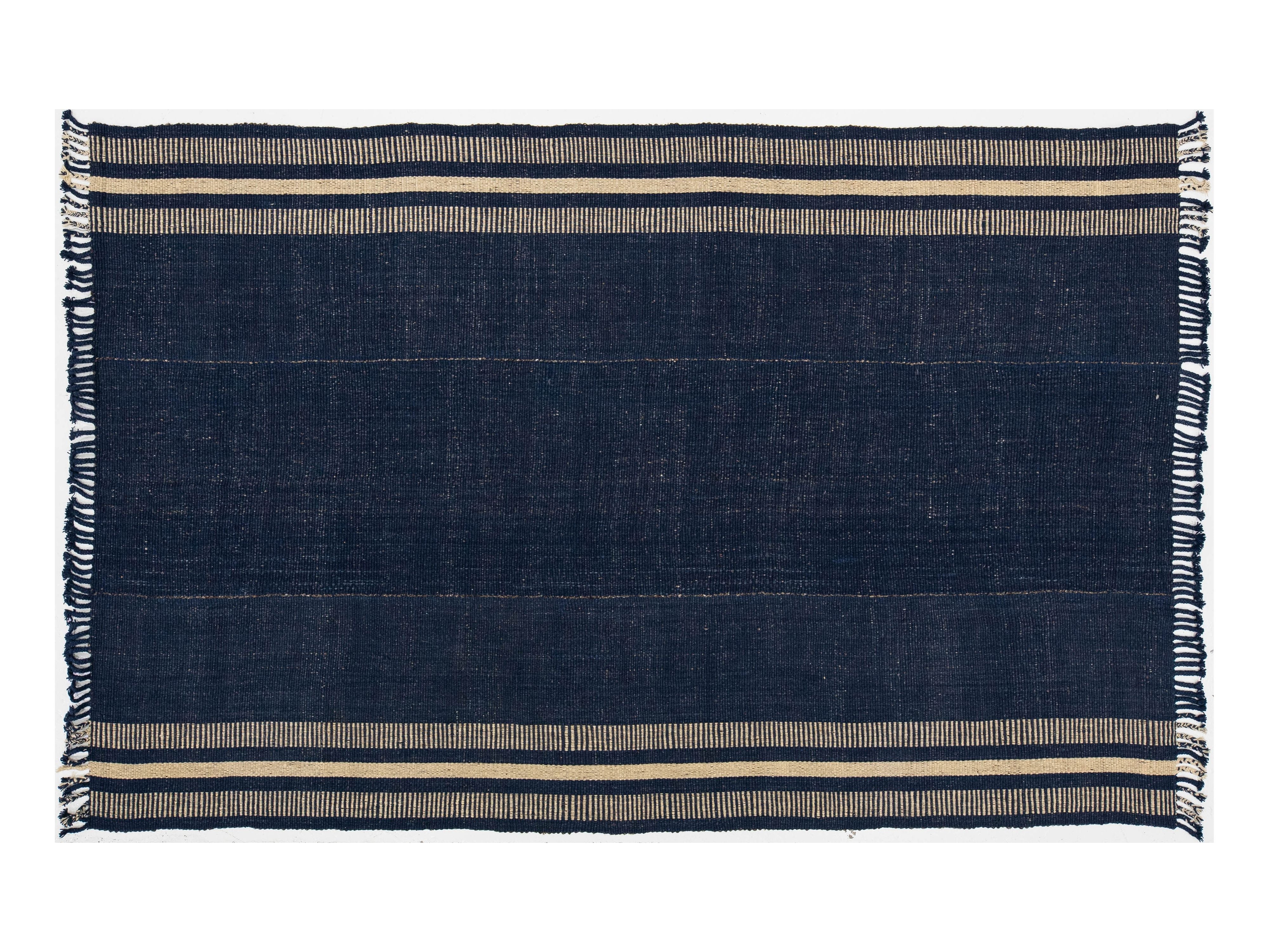 Modern Kilim Flatweave Wool Rug 7 X 11