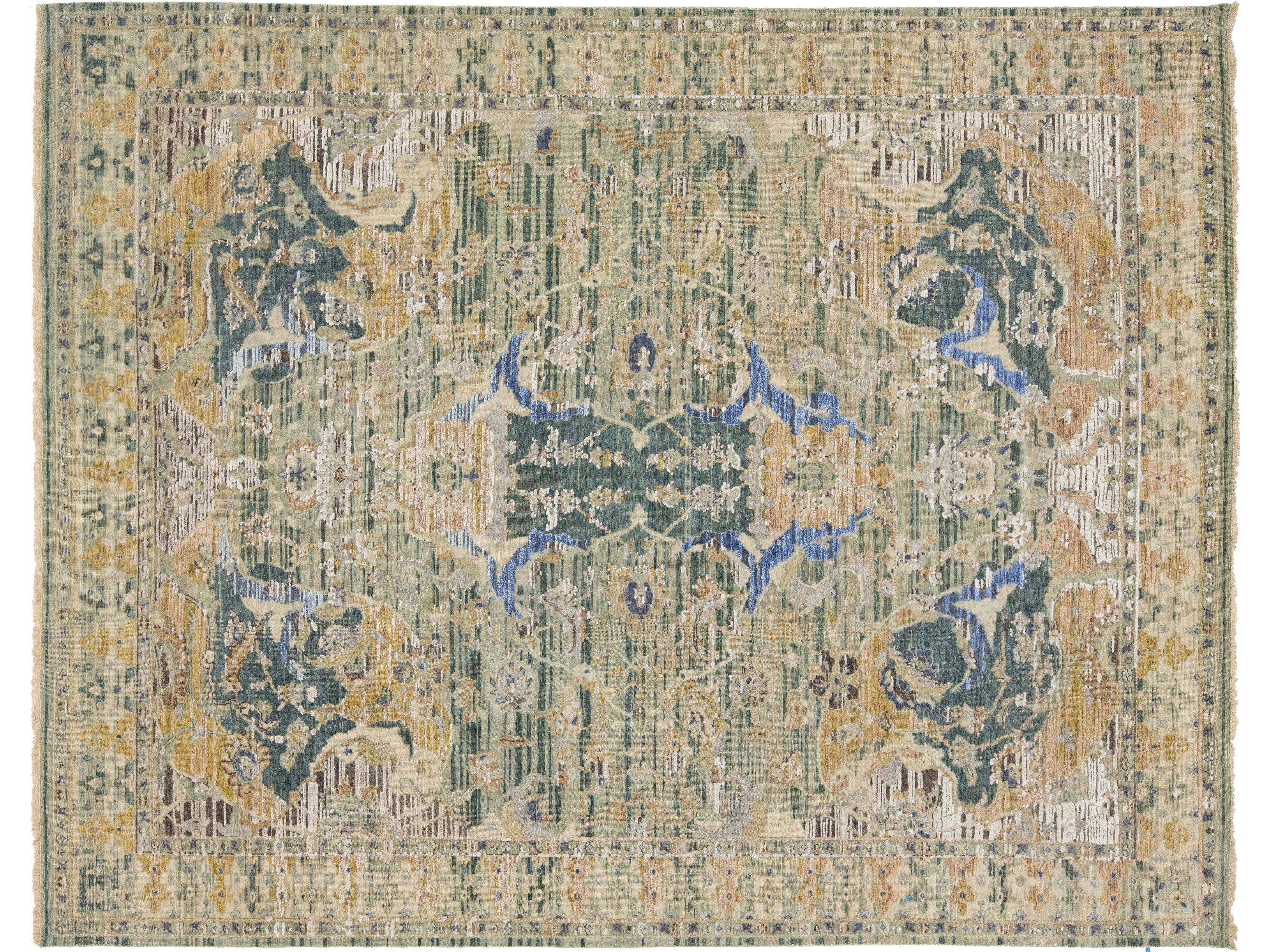 Under Rungs Modern Artisan Indian Wool and Silk Rug 8 X 10 – Apadana Rugs & Carpets