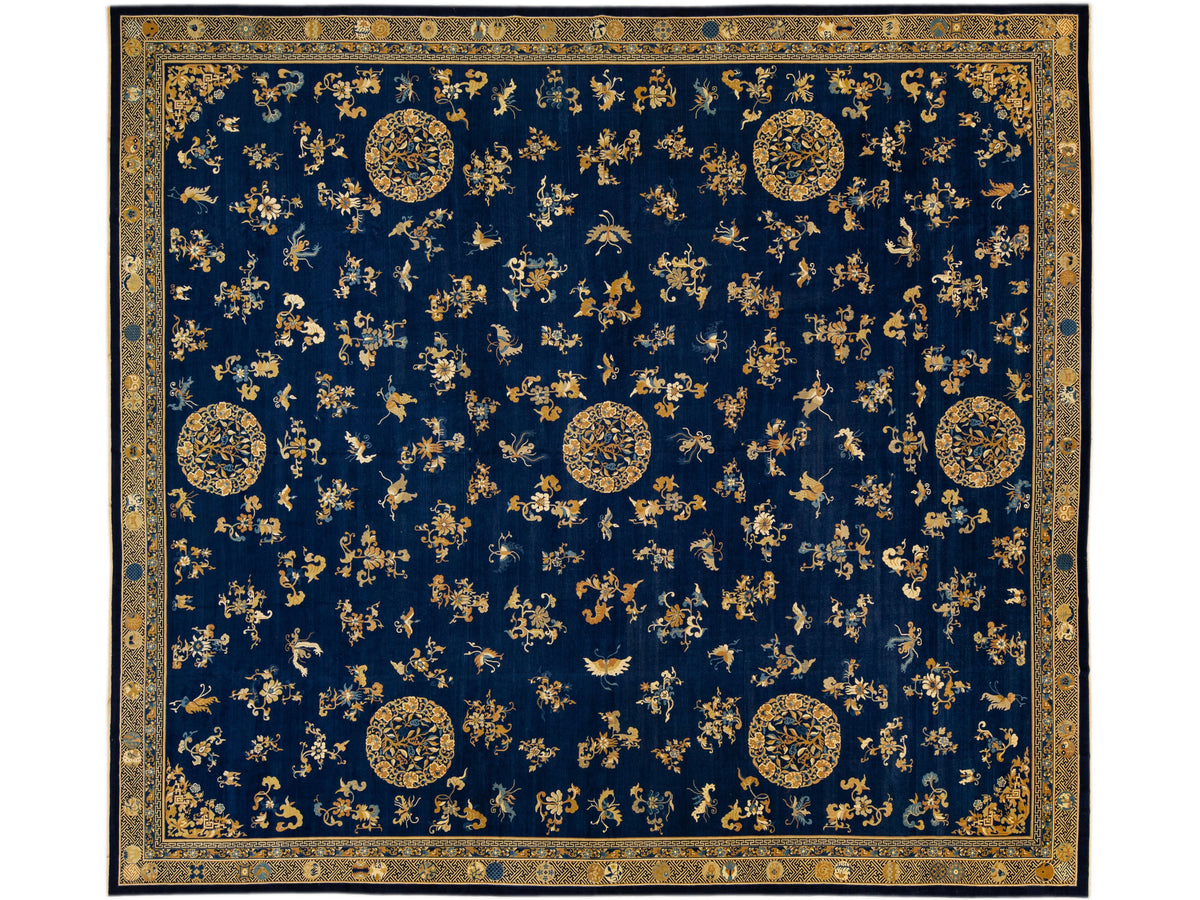 Antique Chinese Peking Wool Rug 19 X 21