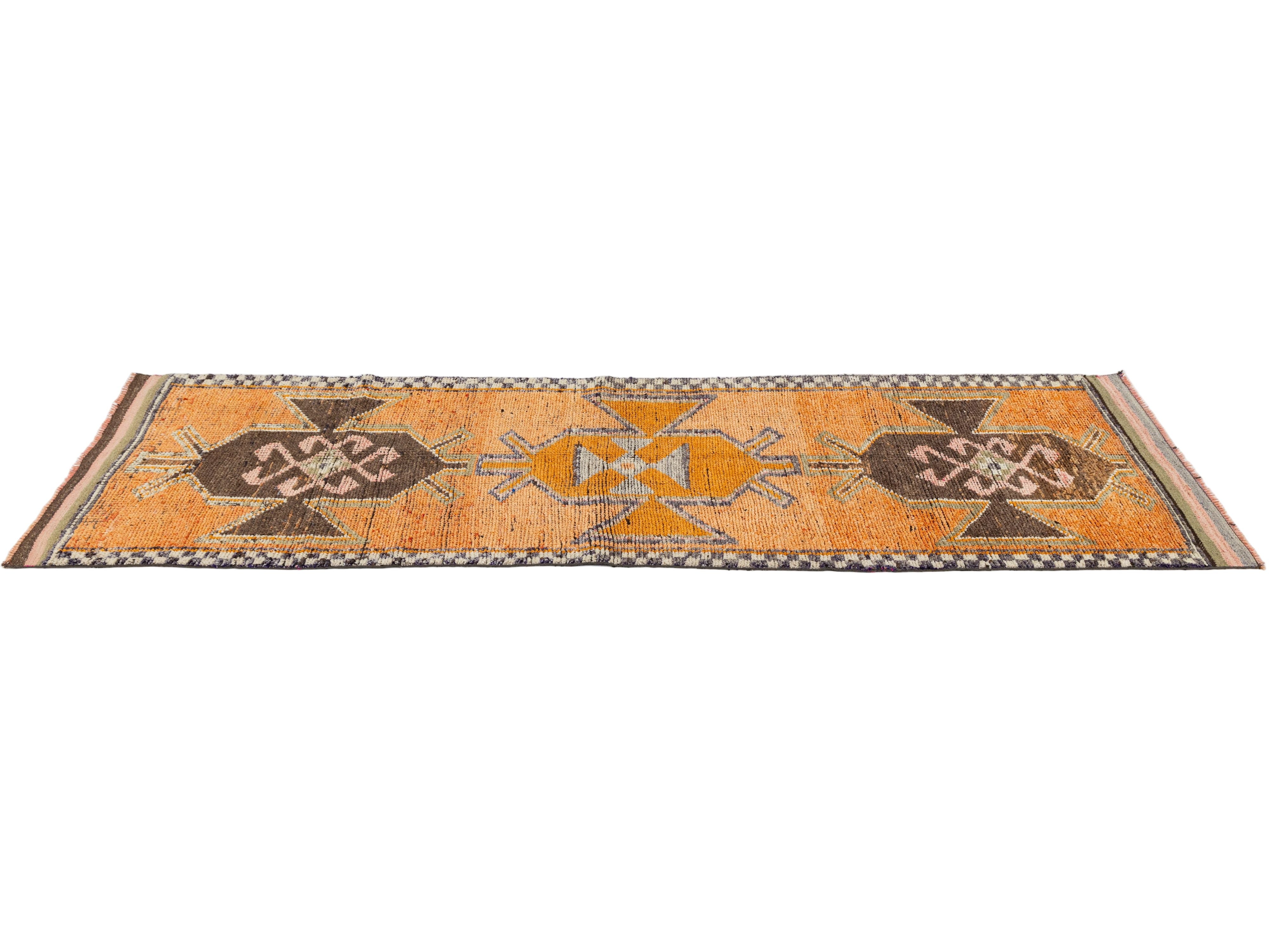 Vintage Turkish Wool Runner Rug 3 X 11