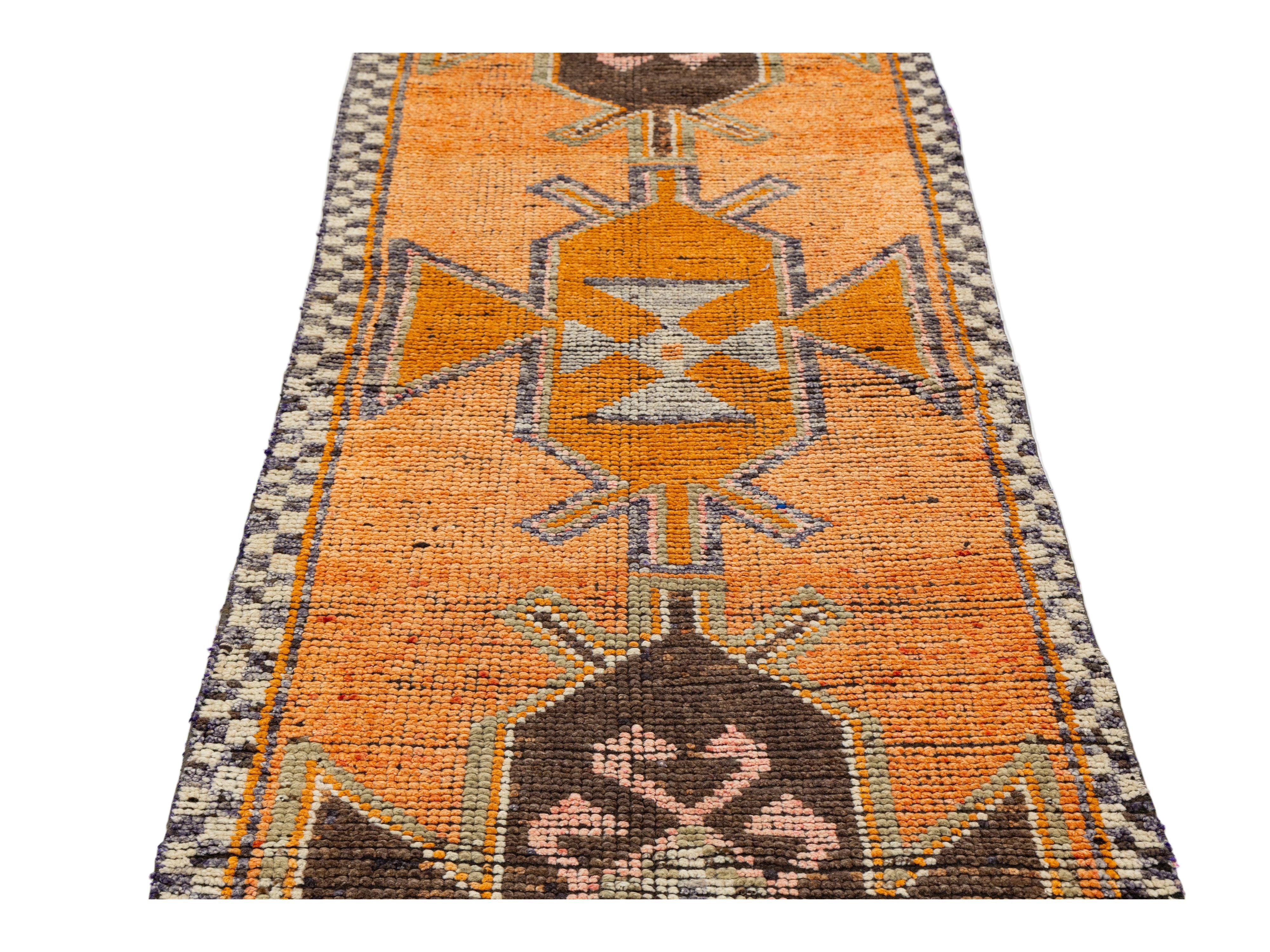 Vintage Turkish Wool Runner Rug 3 X 11