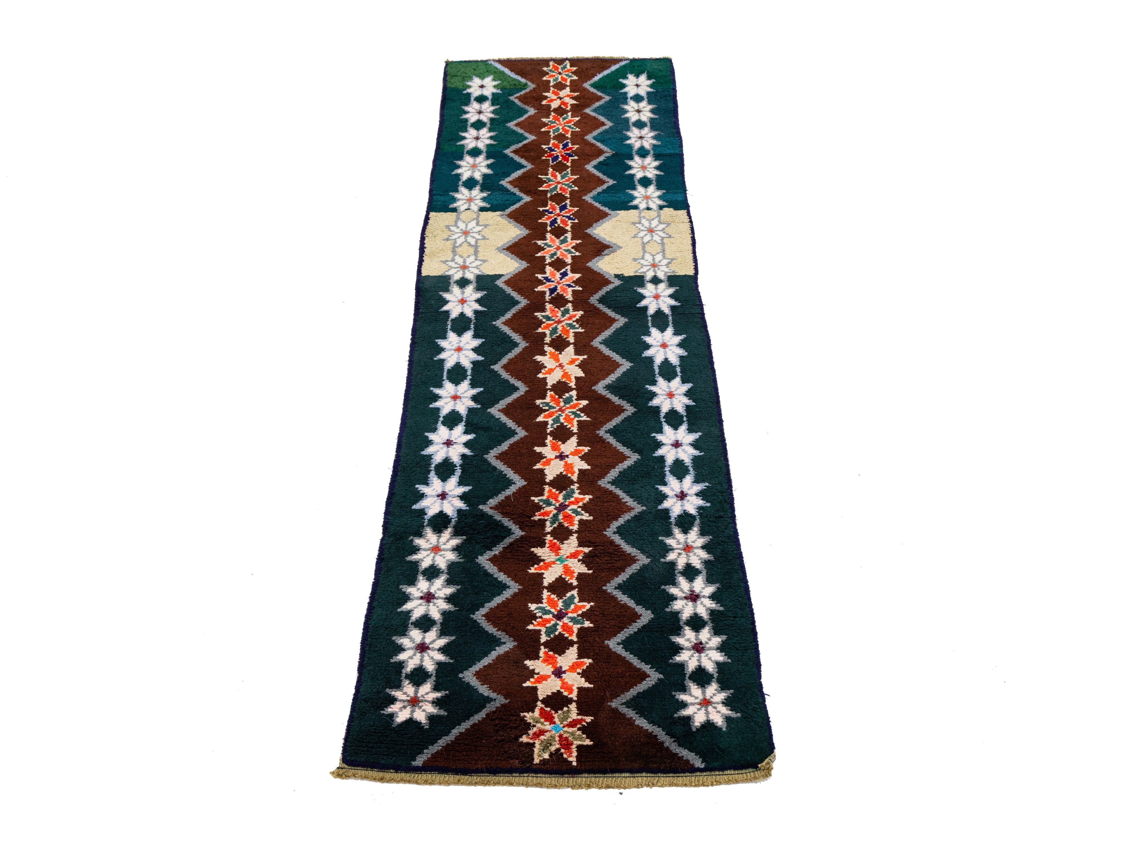 Vintage Turkish Wool Runner Rug 3 X 10