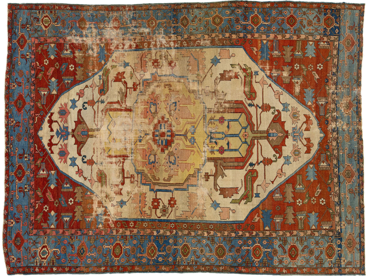 Antique Serapi Wool Rug 10 X 13